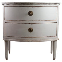 Gustavian Chest of Drawers with Two Drawers in Gray Painted from the Year 1890s