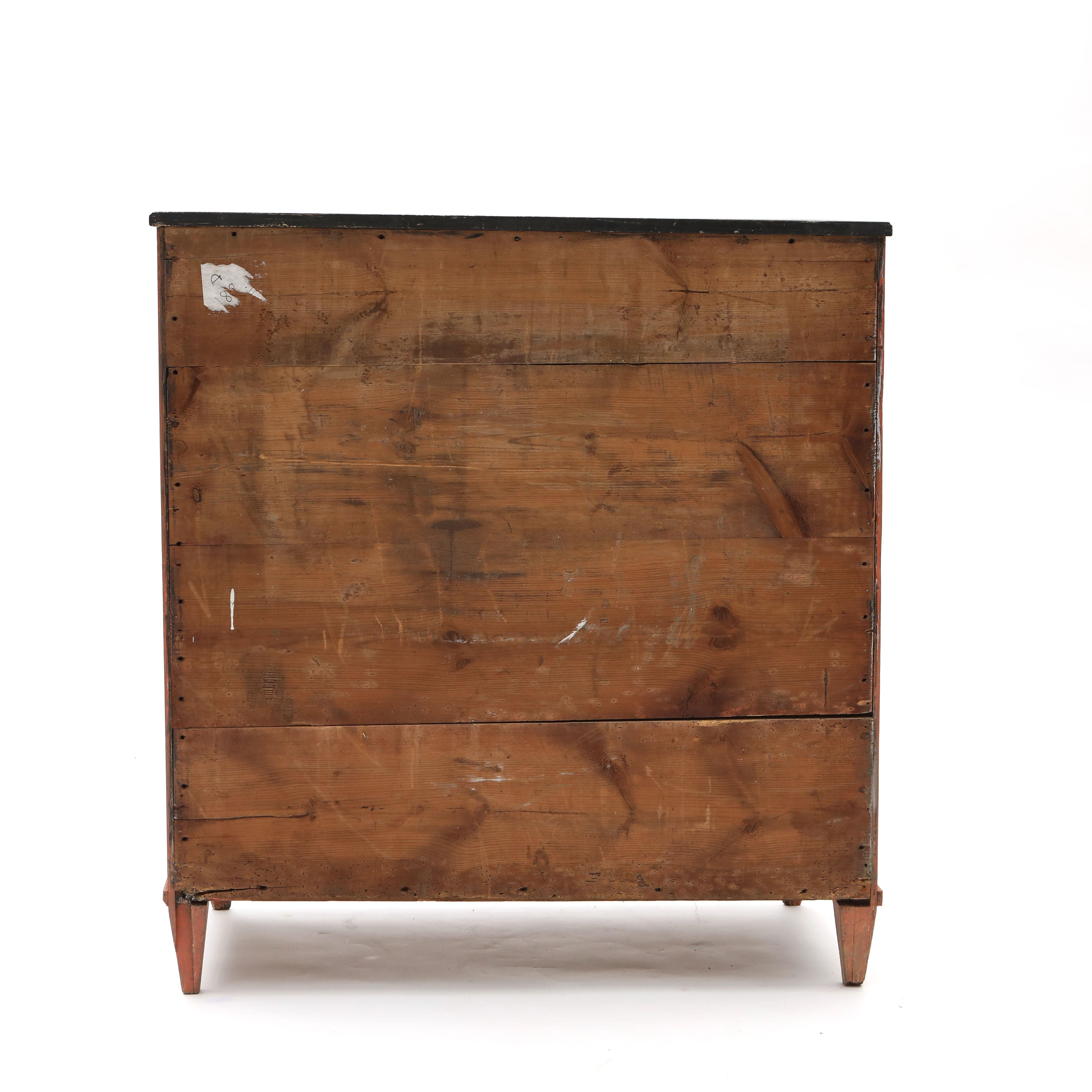 Gustavian Cinnabar Red Secretary, Swedish Antique C. 1800 For Sale 3