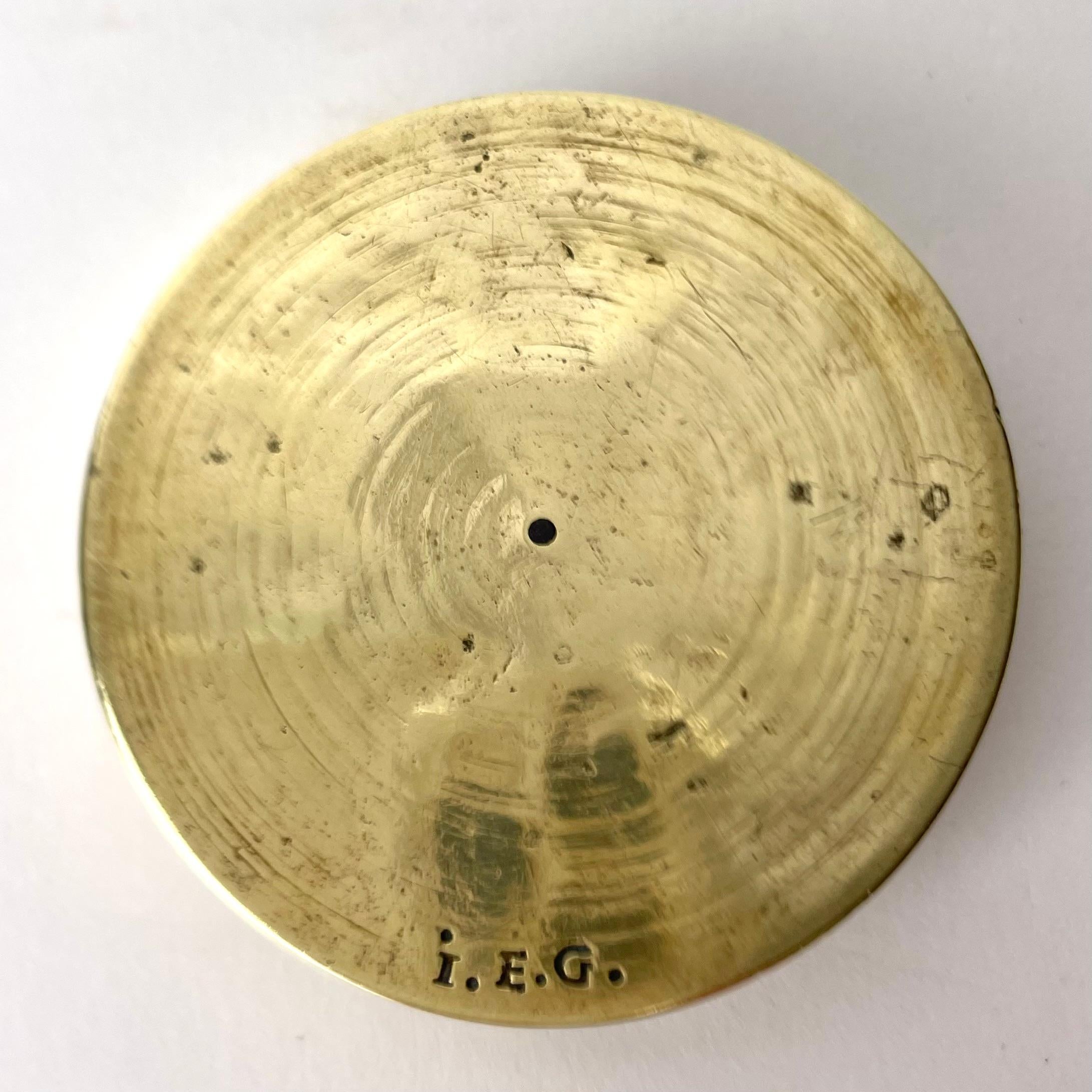 Engraved Gustavian Compass with Sundial in Brass, Late 18th/Early 19th Century Sweden