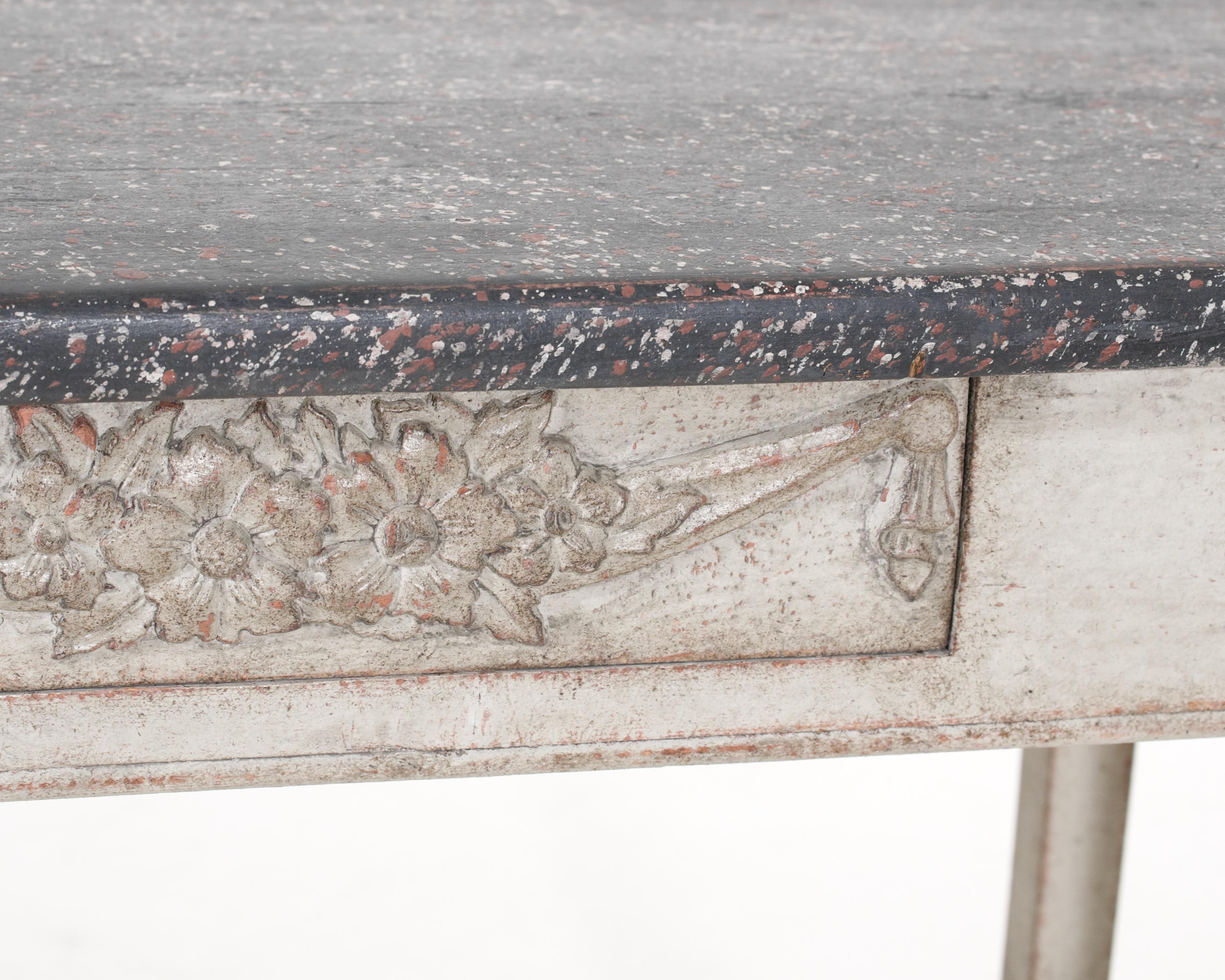 Wood Gustavian Console Table, circa 1810 For Sale