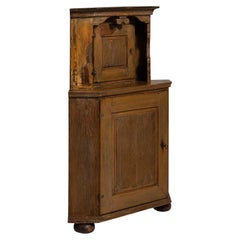 Gustavian Corner Cabinet, Warm Oak, Early 19th Century, Swedish Design