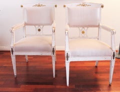 Gustavian Living Room Set Decorated With Bronze Ornaments From 1840s