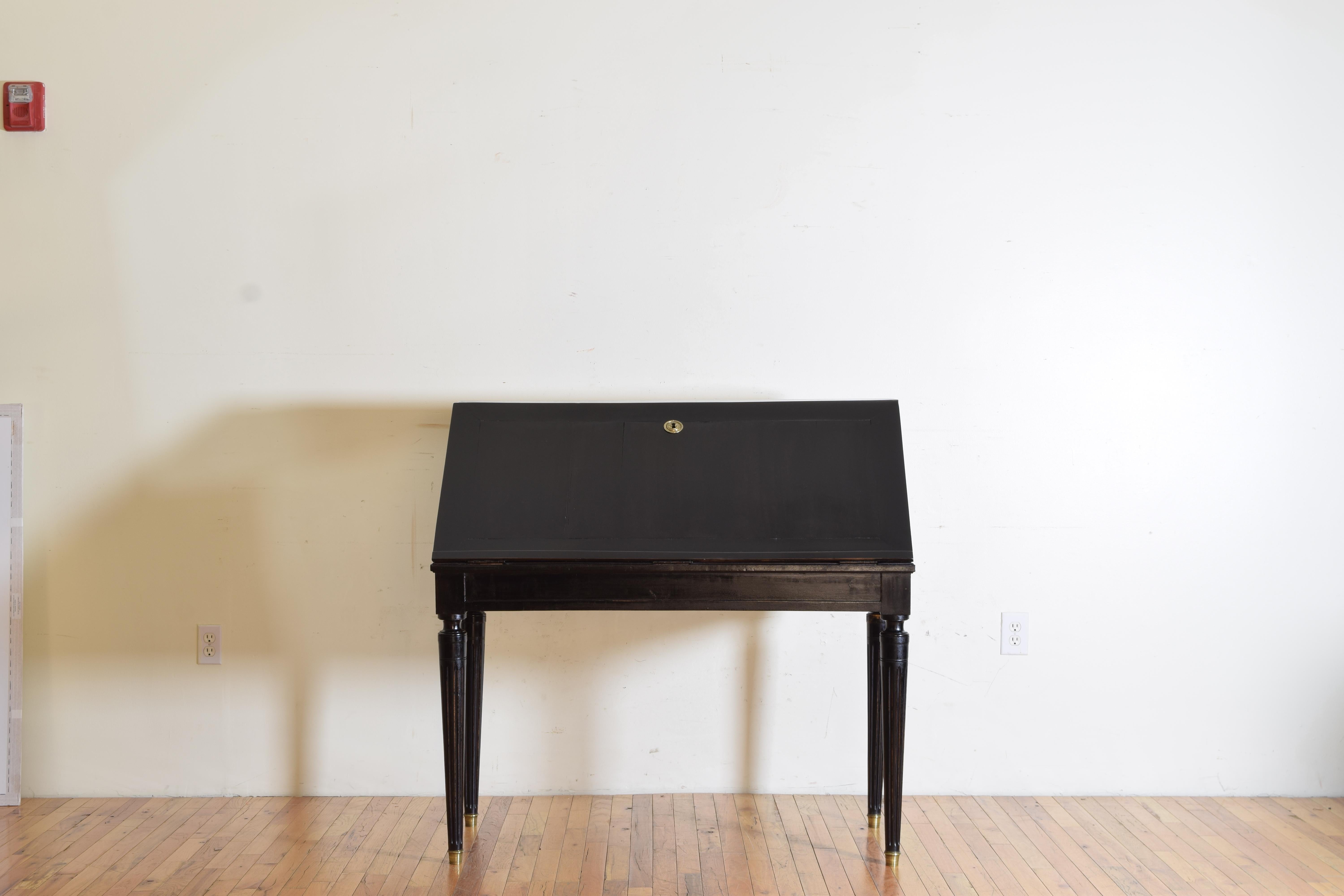 Gustavian Ebonized Cherrywood Slant-Front Desk, 18th Century In Good Condition In Atlanta, GA