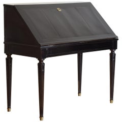 Gustavian Ebonized Cherrywood Slant-Front Desk, 18th Century