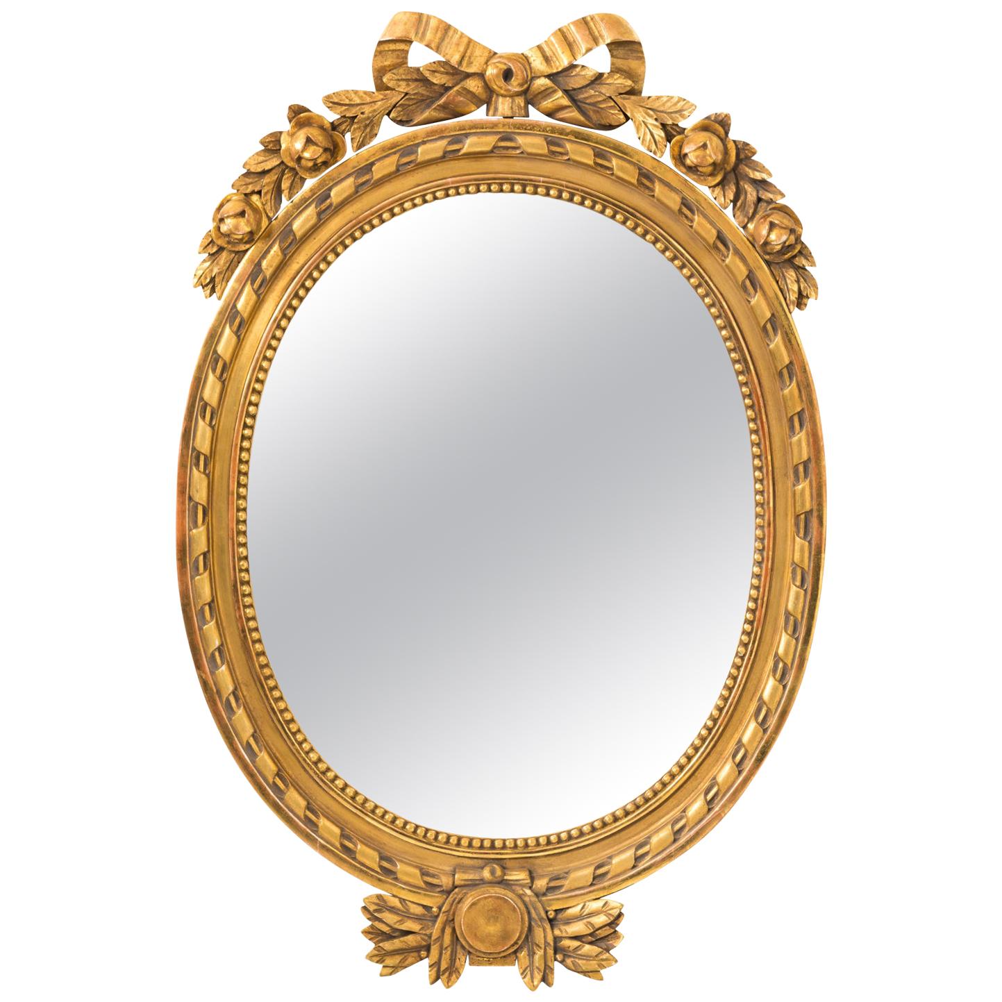 Gustavian Giltwood Mirror, circa 1970s