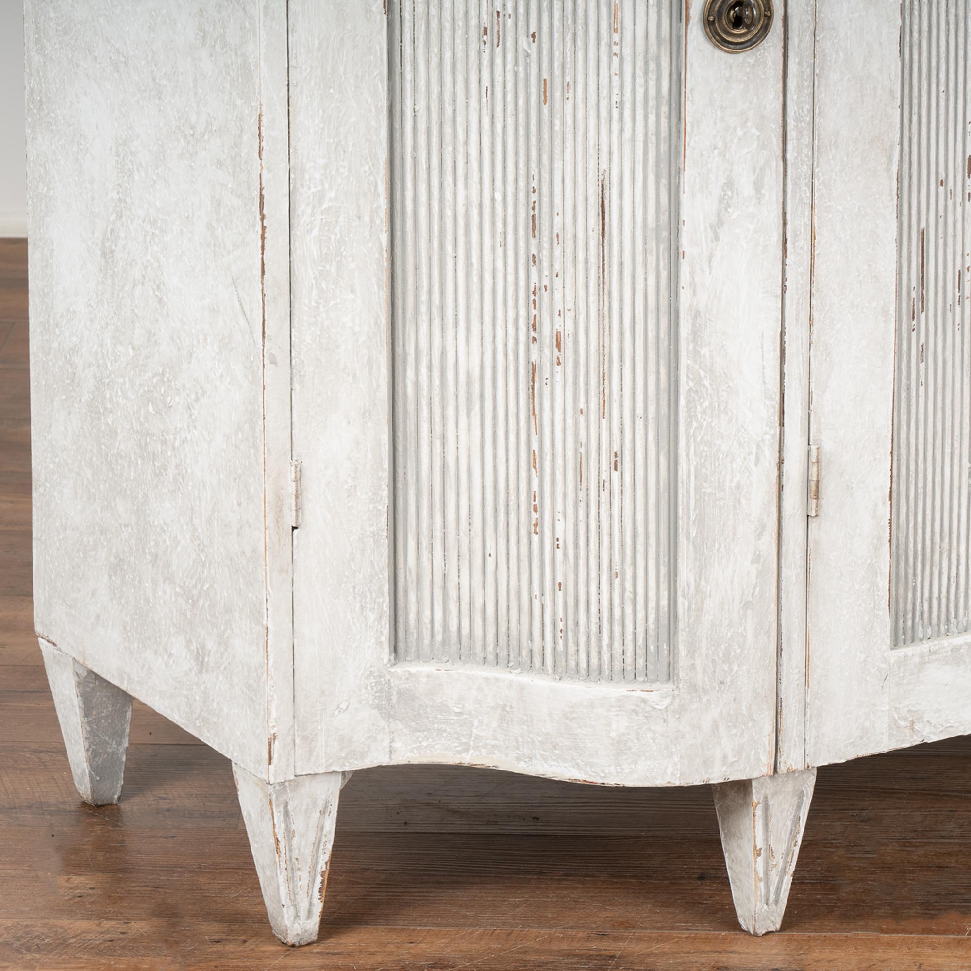 Swedish Gustavian Gray Painted Sideboard Buffet, Sweden circa 1860-80 For Sale