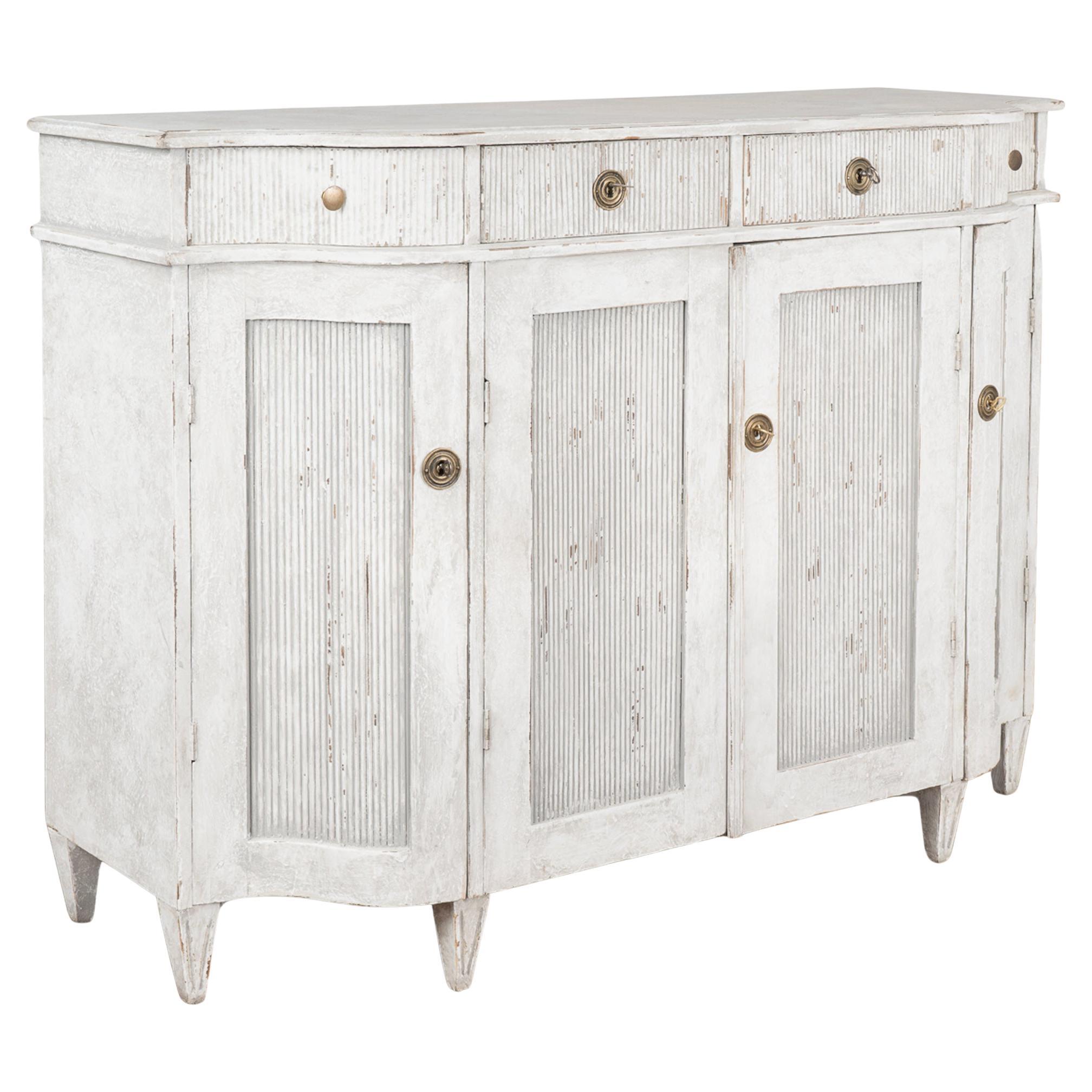 Gustavian Gray Painted Sideboard Buffet, Sweden circa 1860-80 For Sale