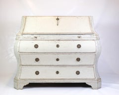 Chatol gustaviano dipinto di grigio con quattro cassetti del 1790