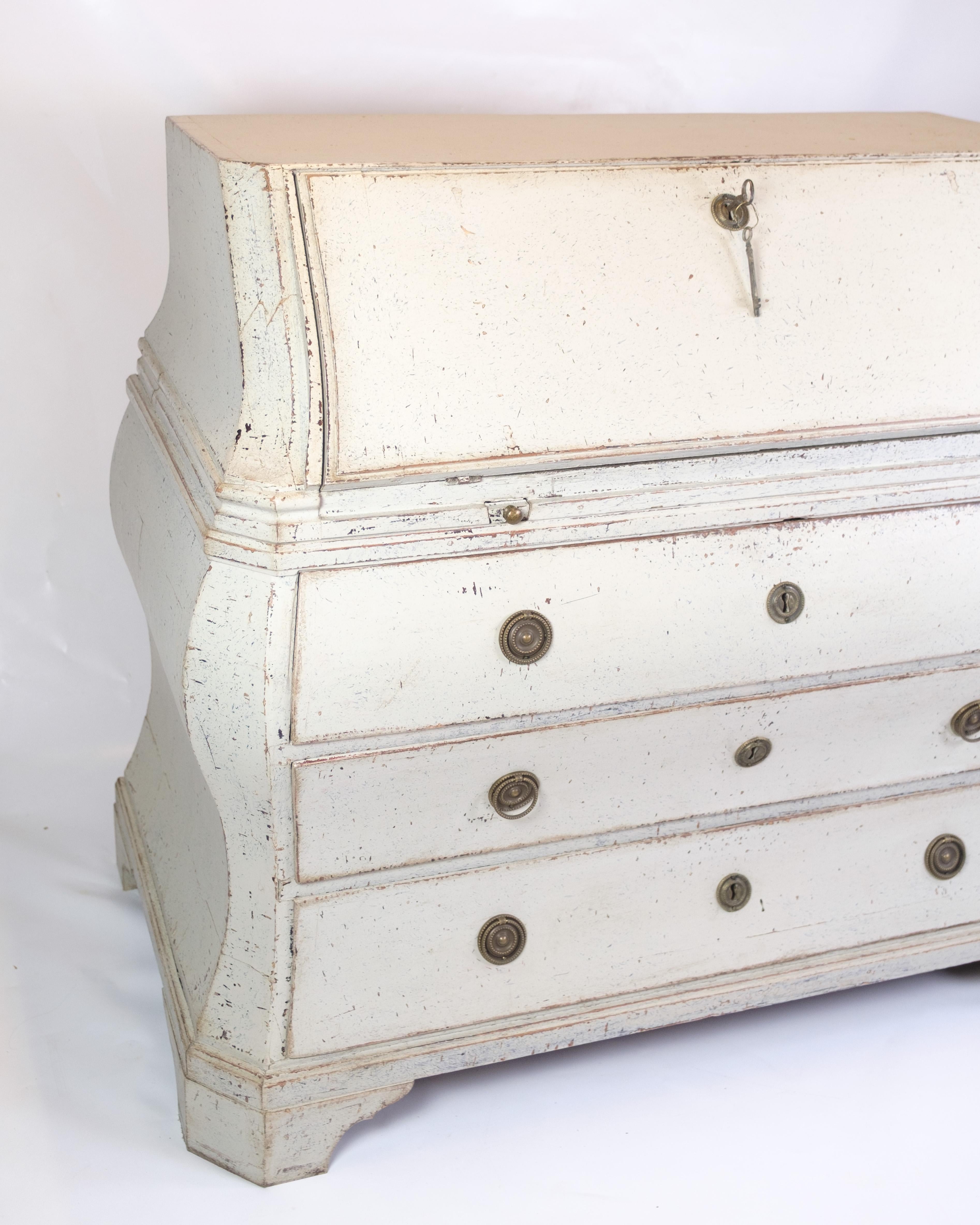 Chatol Gustaviano Pintado De Gris Con Cuatro Cajones De La Década De 1790 Danés en venta
