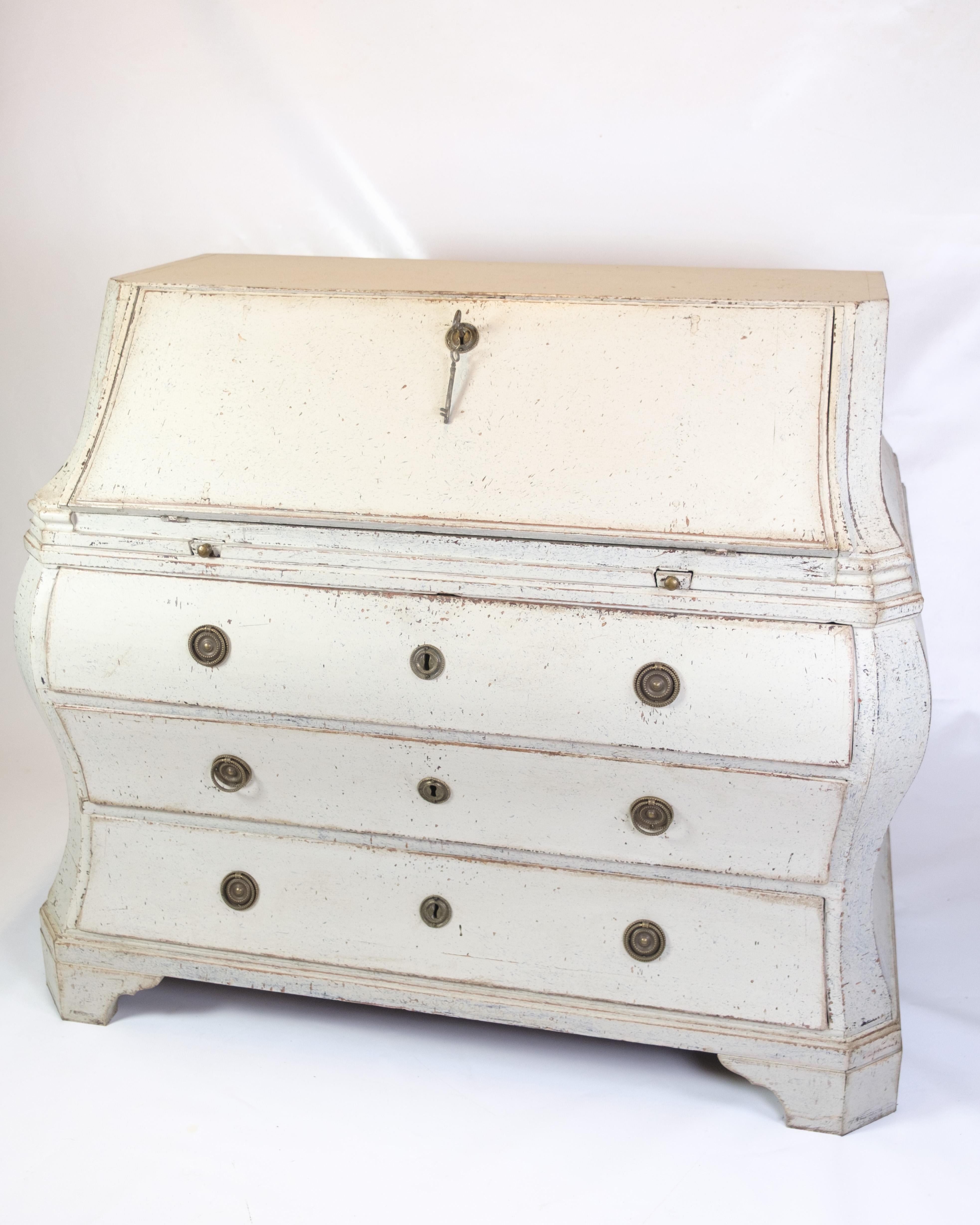Chatol Gustaviano Pintado De Gris Con Cuatro Cajones De La Década De 1790 Pintado a mano en venta