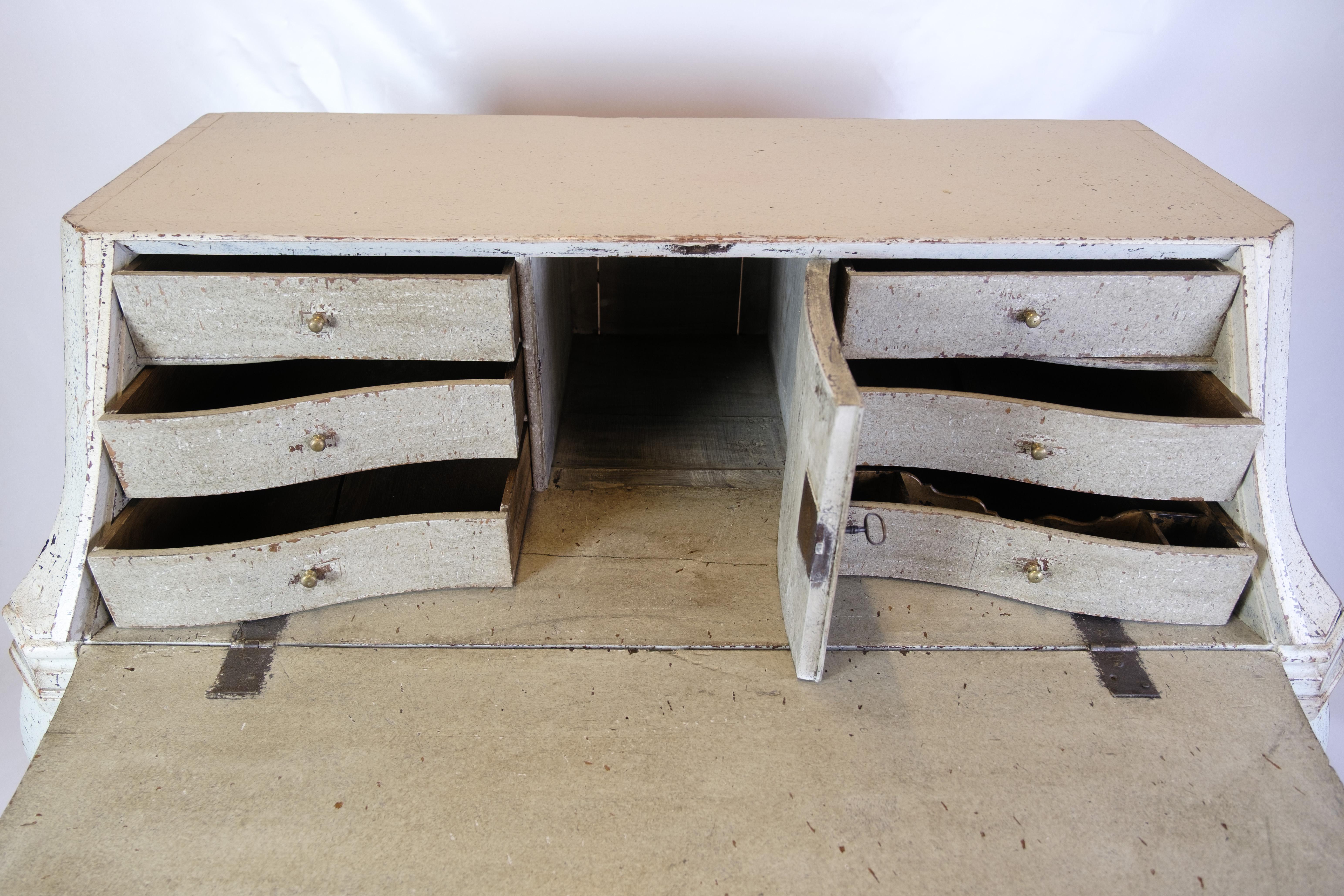 Chatol Gustaviano Pintado De Gris Con Cuatro Cajones De La Década De 1790 Madera en venta