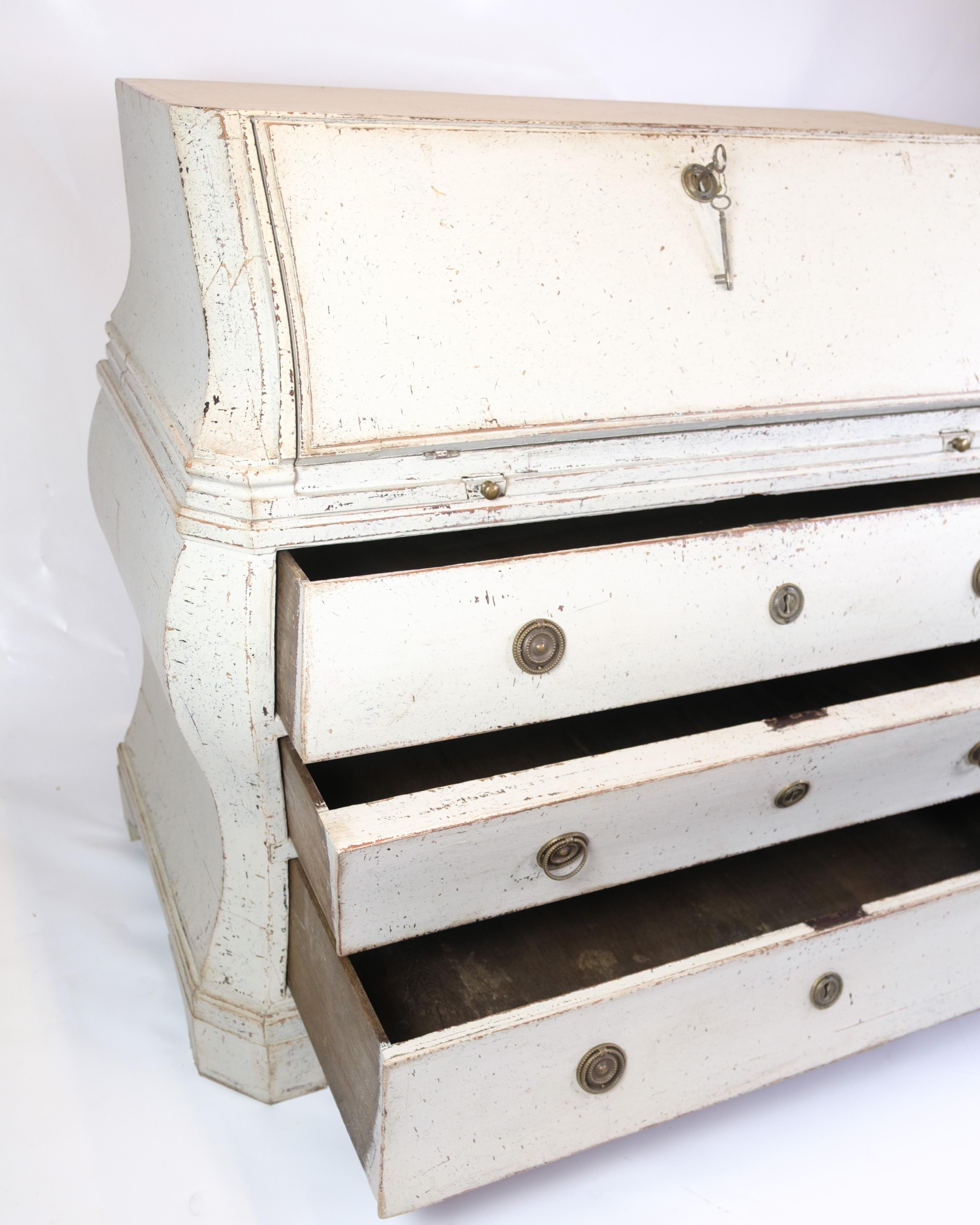 Chatol Gustaviano Pintado De Gris Con Cuatro Cajones De La Década De 1790 en venta 2