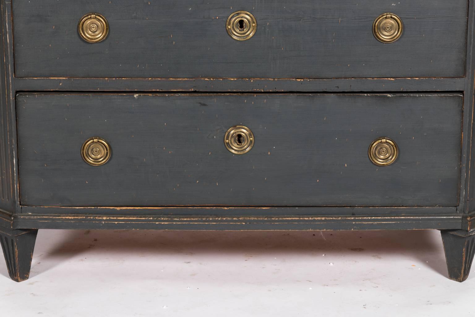Wood Gustavian Grey Painted Commode