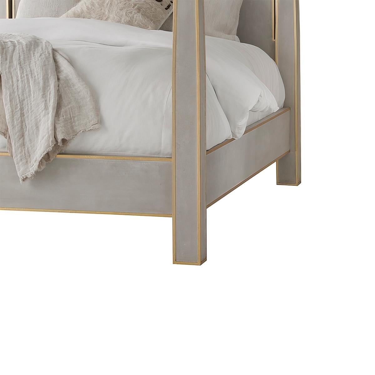 grey four poster bed