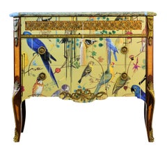 Gustavian Haupt Chest with Three Drawers in a Gold Christian Lacroix Design