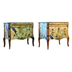 Gustavian Haupt Chest with Three Drawers in a Gold Christian Lacroix Design