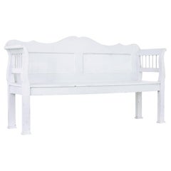 Antique Gustavian inspired 19th century Swedish pine bench