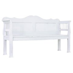 Antique Gustavian inspired 19th century Swedish pine bench