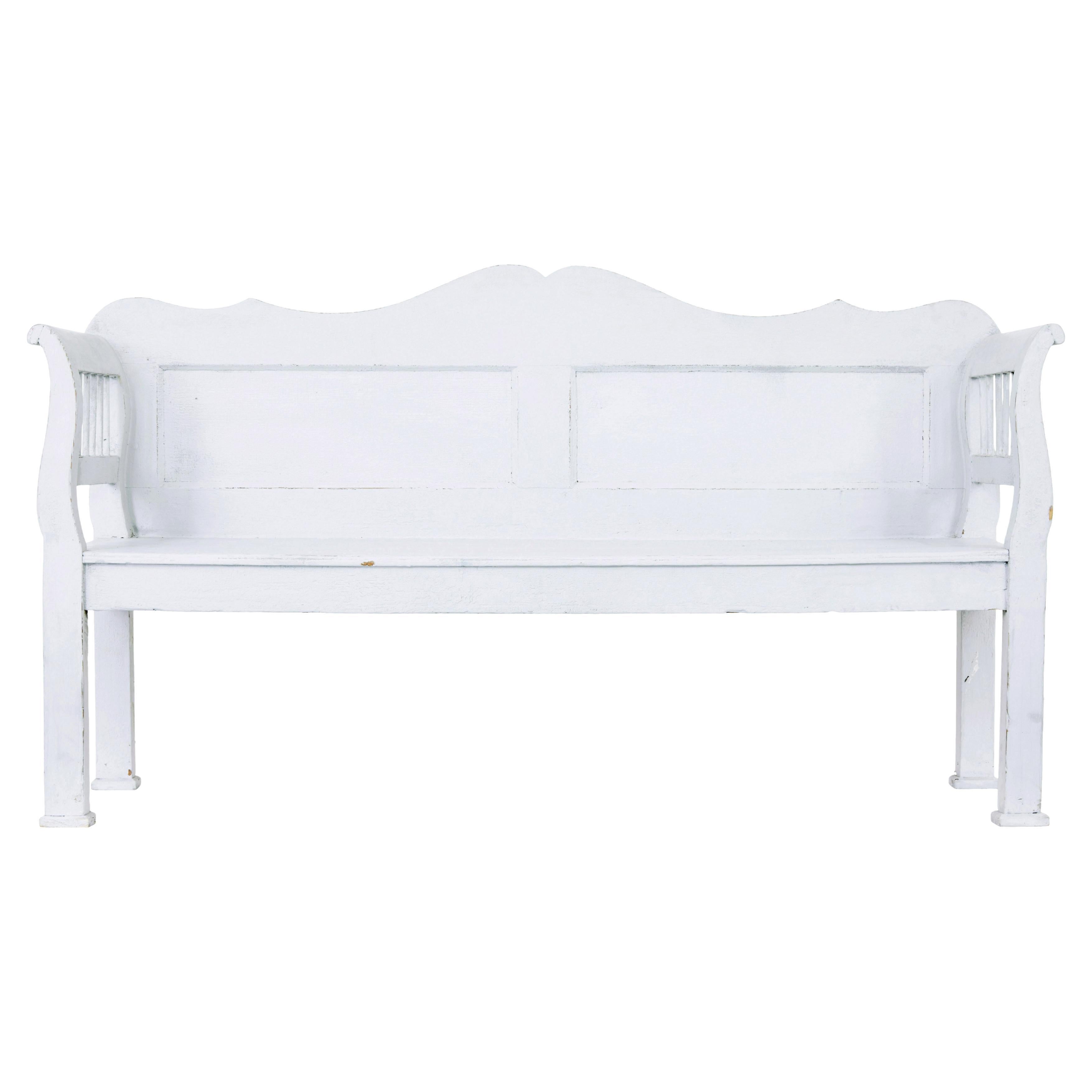 Gustavian inspired 19th century Swedish pine bench
