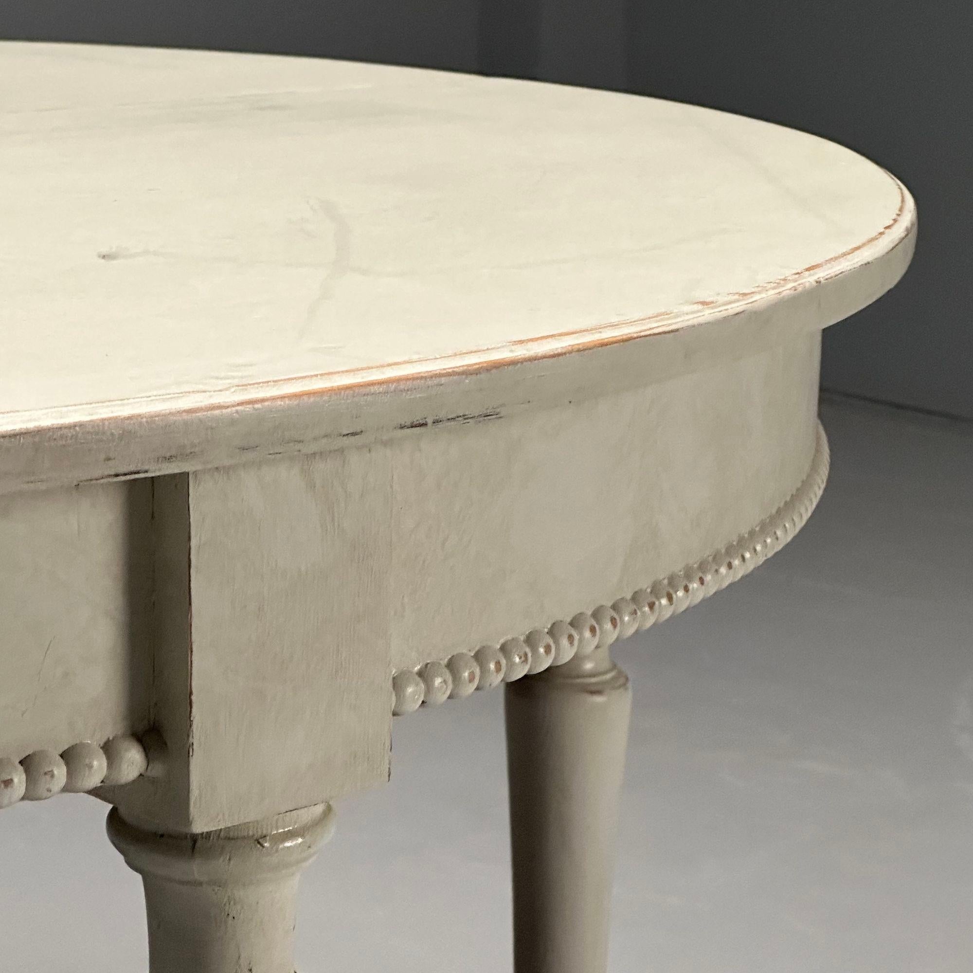 Gustavian, Large Swedish Dining Table, Gray Paint Distressed, Sweden, 1970s For Sale 6