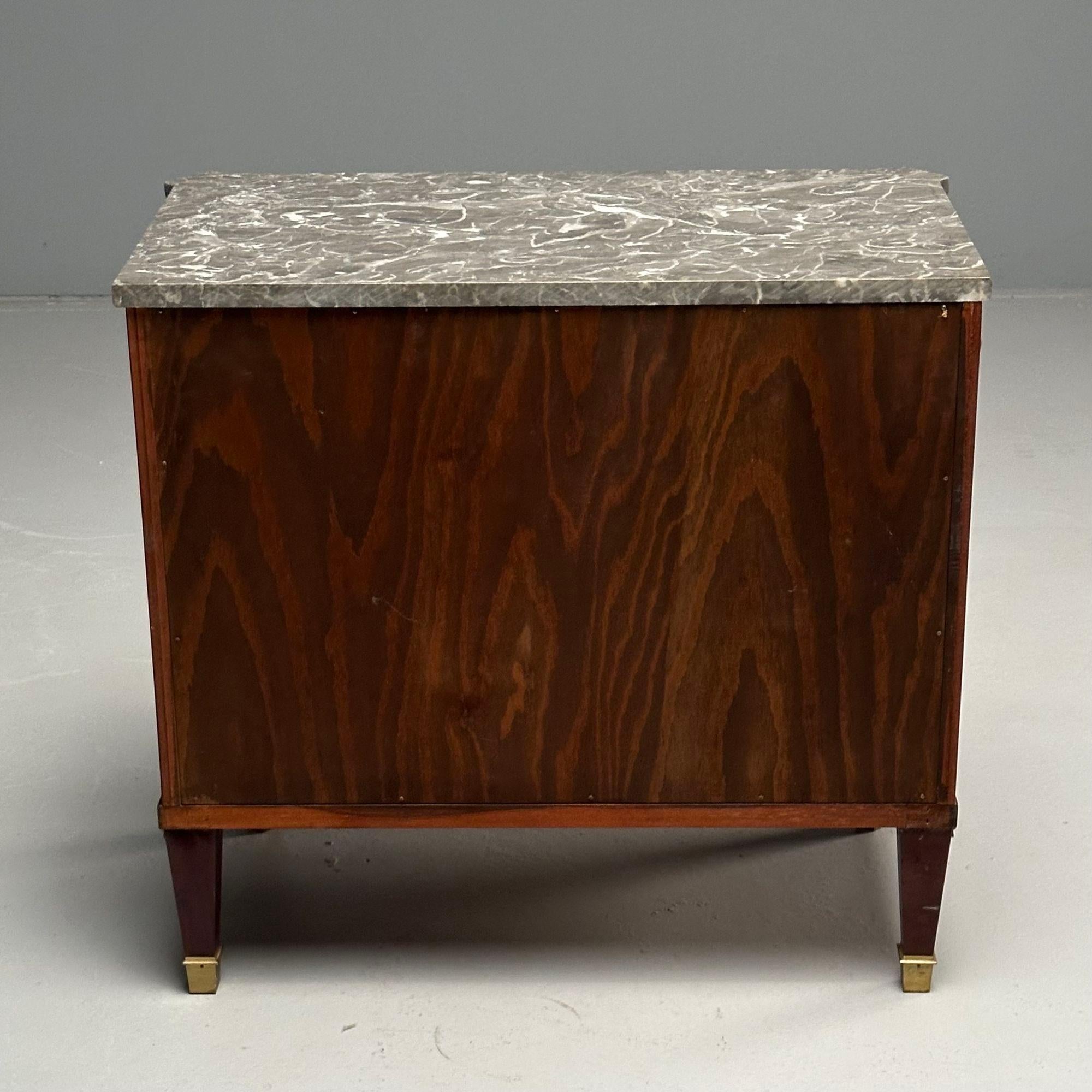 Commode Gustavo, stile Luigi XVI, marmo, ottone, Svezia, anni '60 in vendita 5