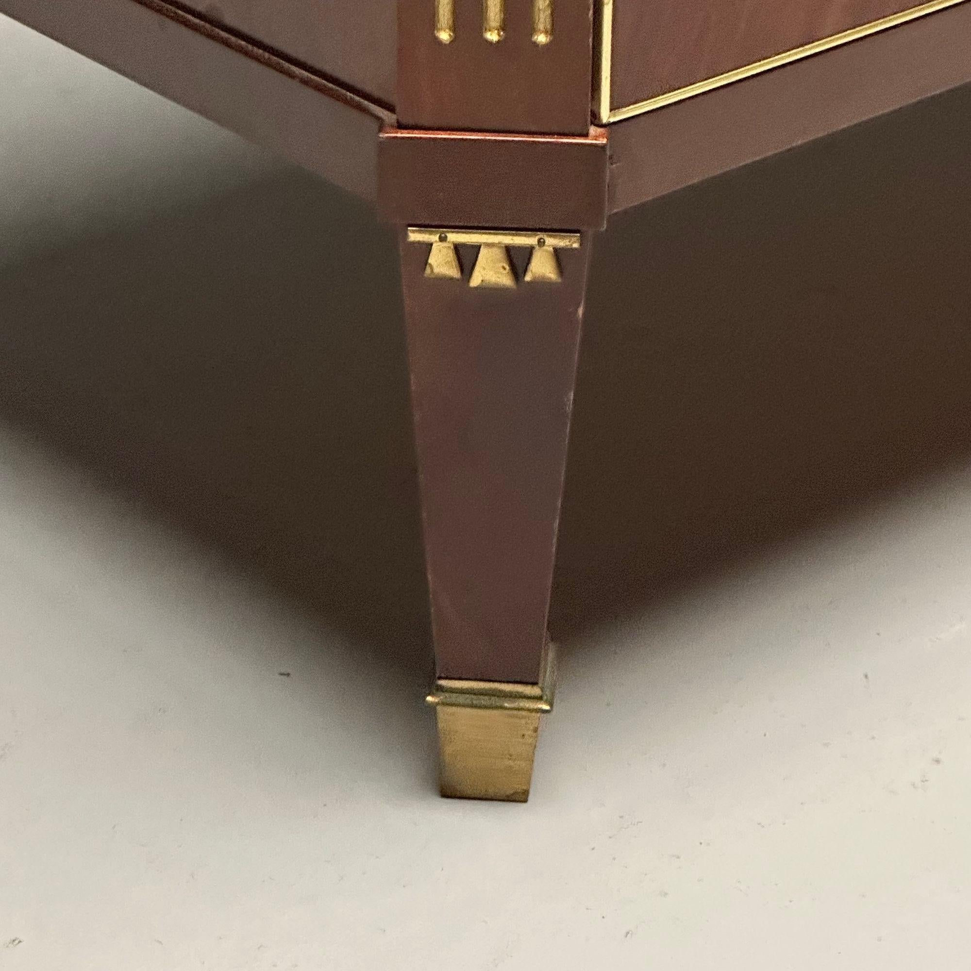 Ottone Commode Gustavo, stile Luigi XVI, marmo, ottone, Svezia, anni '60 in vendita