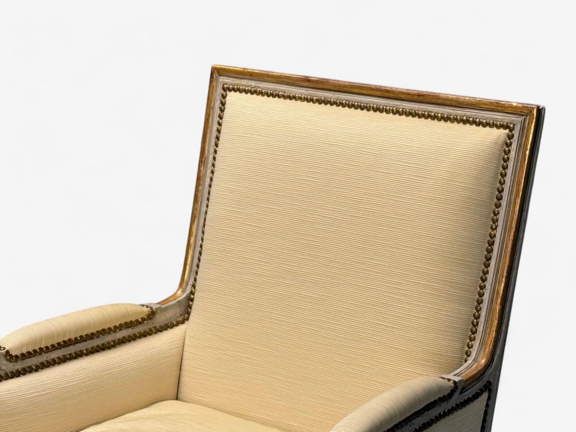 Maison Jansen, Estilo Luis XVI sueco, Madera, Tela, Sillas de salón, Década de 1940 en venta 3