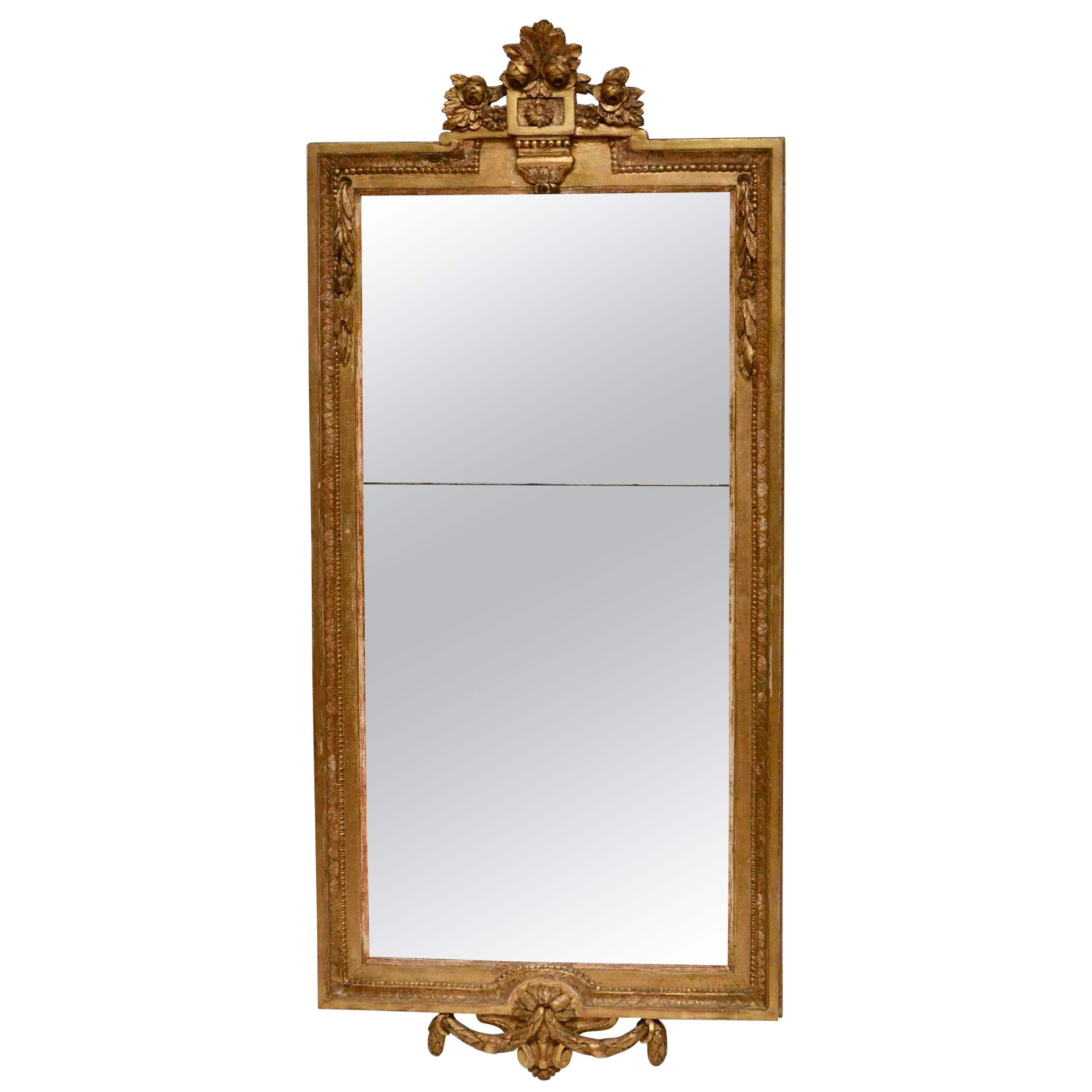 Specchio gustaviano, legno dorato, 18° secolo