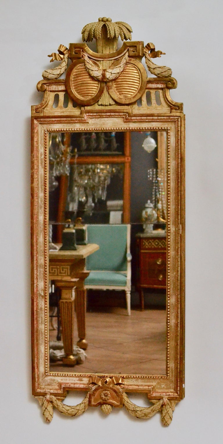 Gustavian Mirror, Giltwood by Johan Åkerblad, 18th Century For Sale at