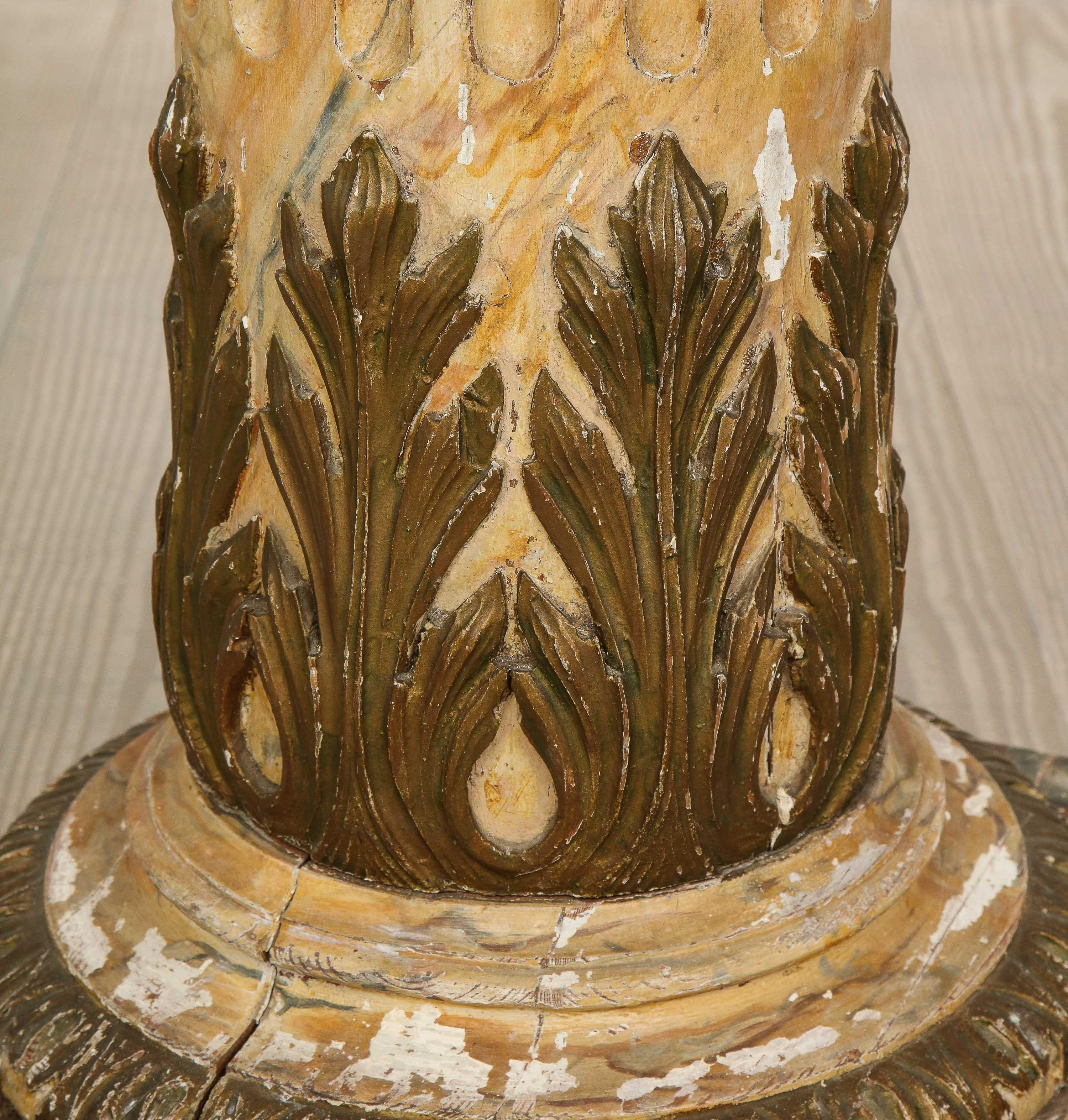 Hand-Carved Gustavian Neoclassical 18th Century Pedestal, Origin: Sweden, Circa 1780-1795 For Sale