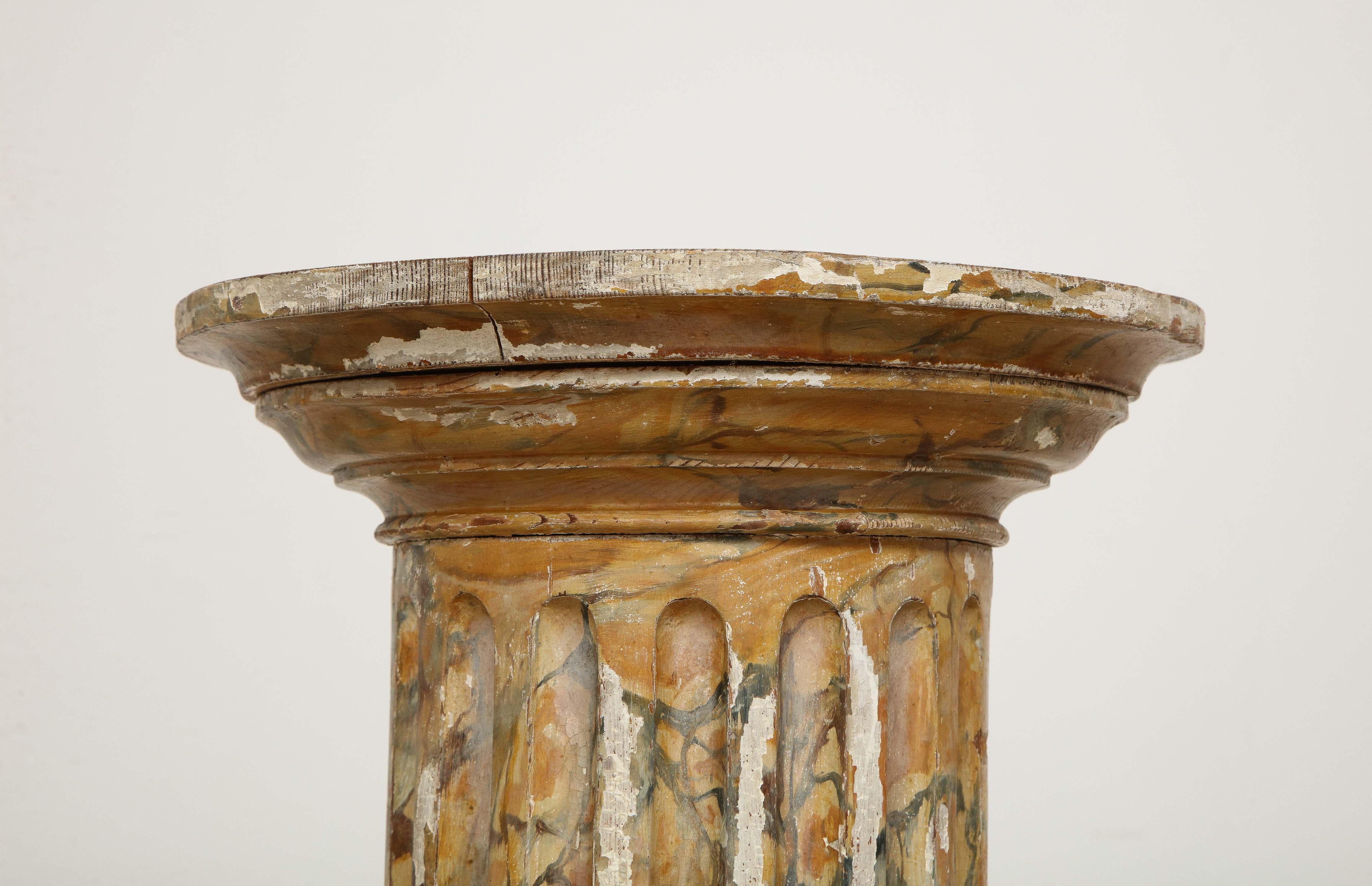 Hand-Carved Gustavian Neoclassical 18th Century Pedestal, Origin: Sweden, Circa 1780-1795 For Sale