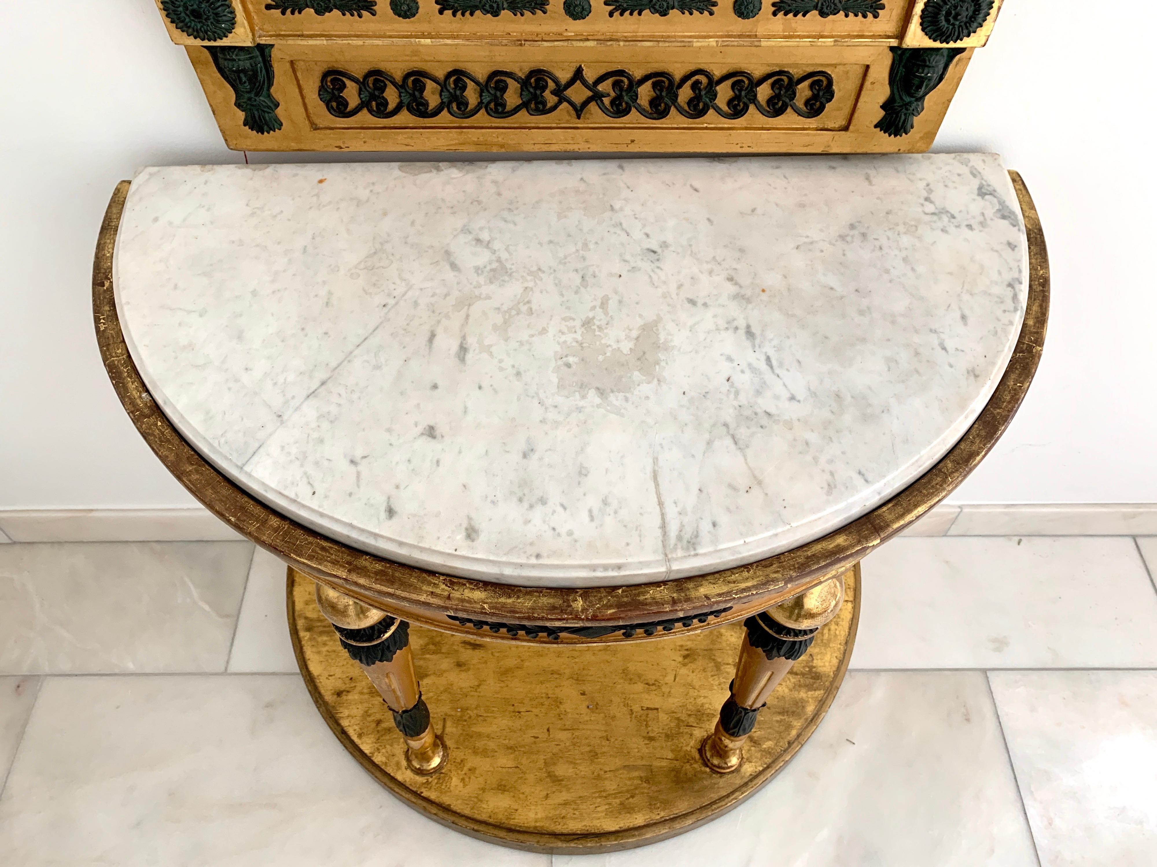 Gustavian Neoclassical Console Table and Mirror, Sweden, Early 19th Century In Good Condition For Sale In Worpswede / Bremen, DE