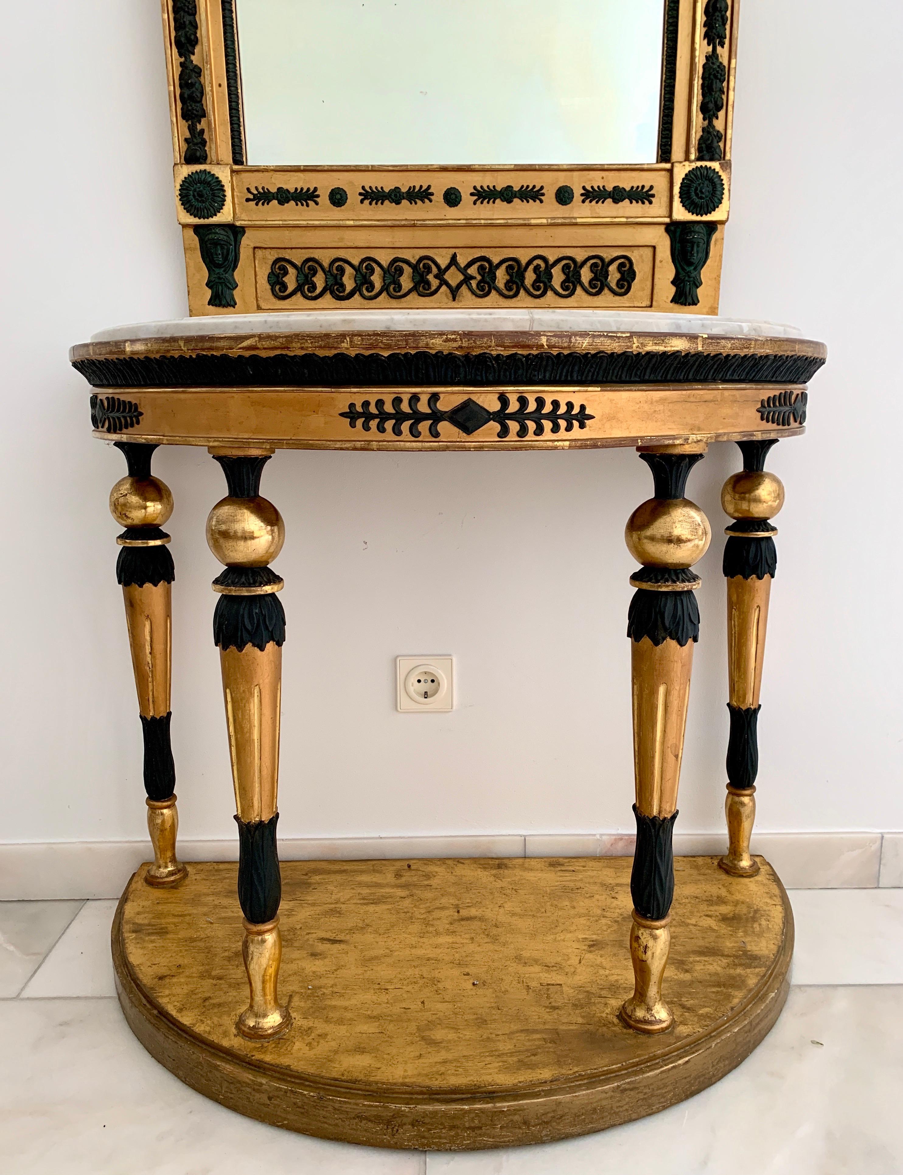 Table console et miroir de style néoclassique gustavien:: Suède:: début du XIXe siècle en vente 3