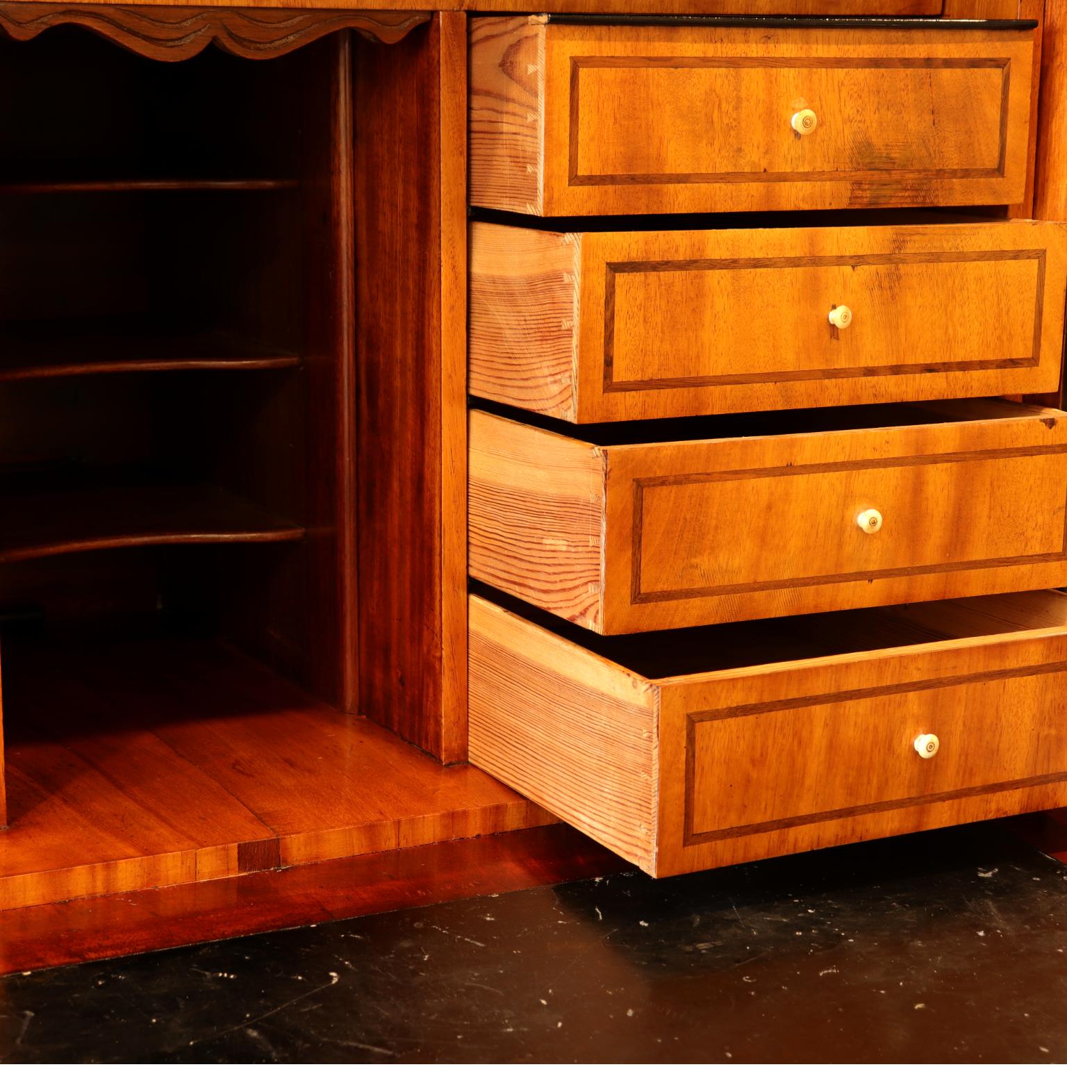 19th Century Gustavian Neoclassical Mahogany Writing Chest / Bureau on High Stand, 1800s For Sale