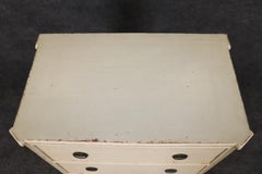 Gustavian or Swedish Creme Painted Distressed Nightstand End Table Circa 1920s