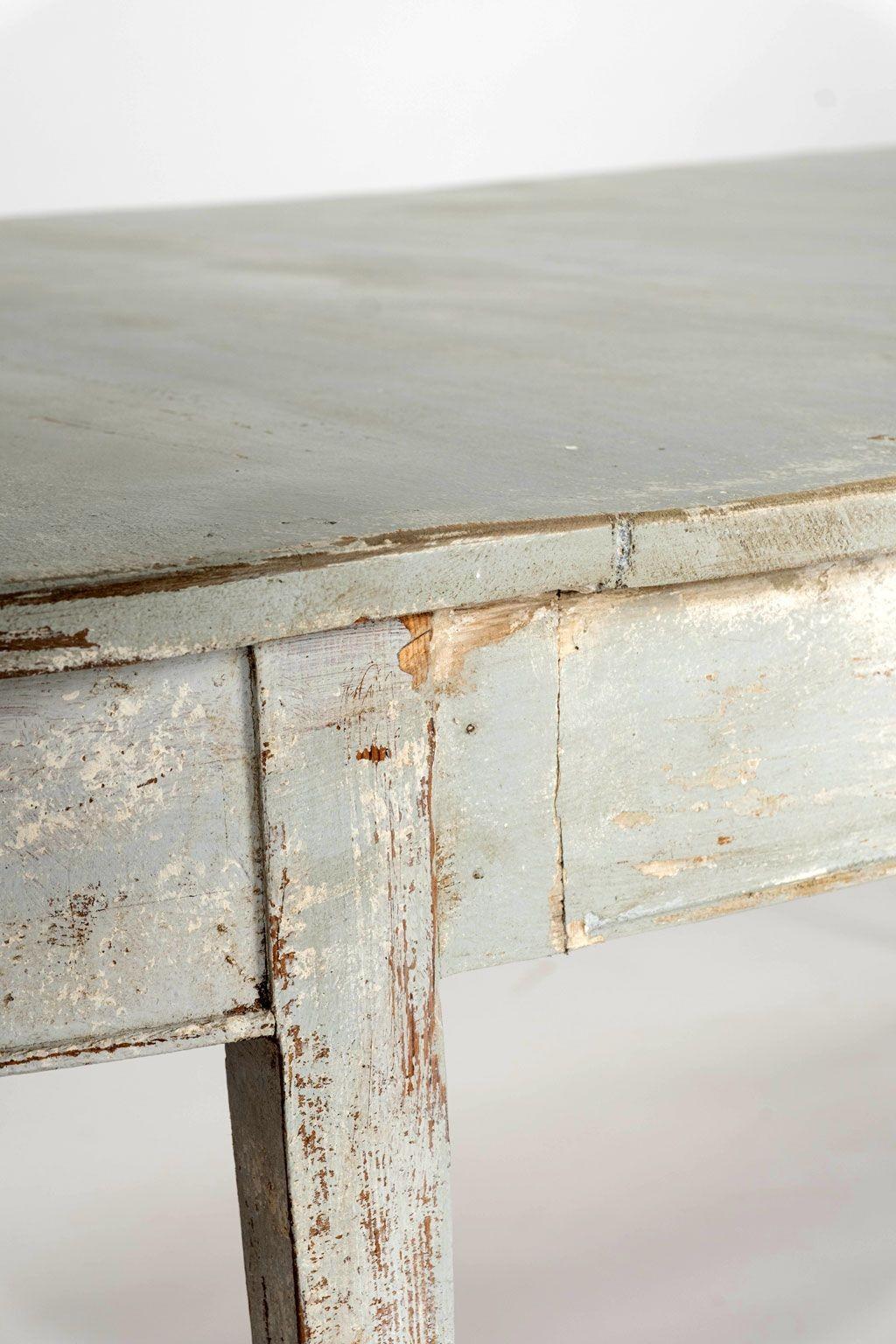 Mesa de Comedor Pintada Gustaviana Circa 1810 Pino en venta
