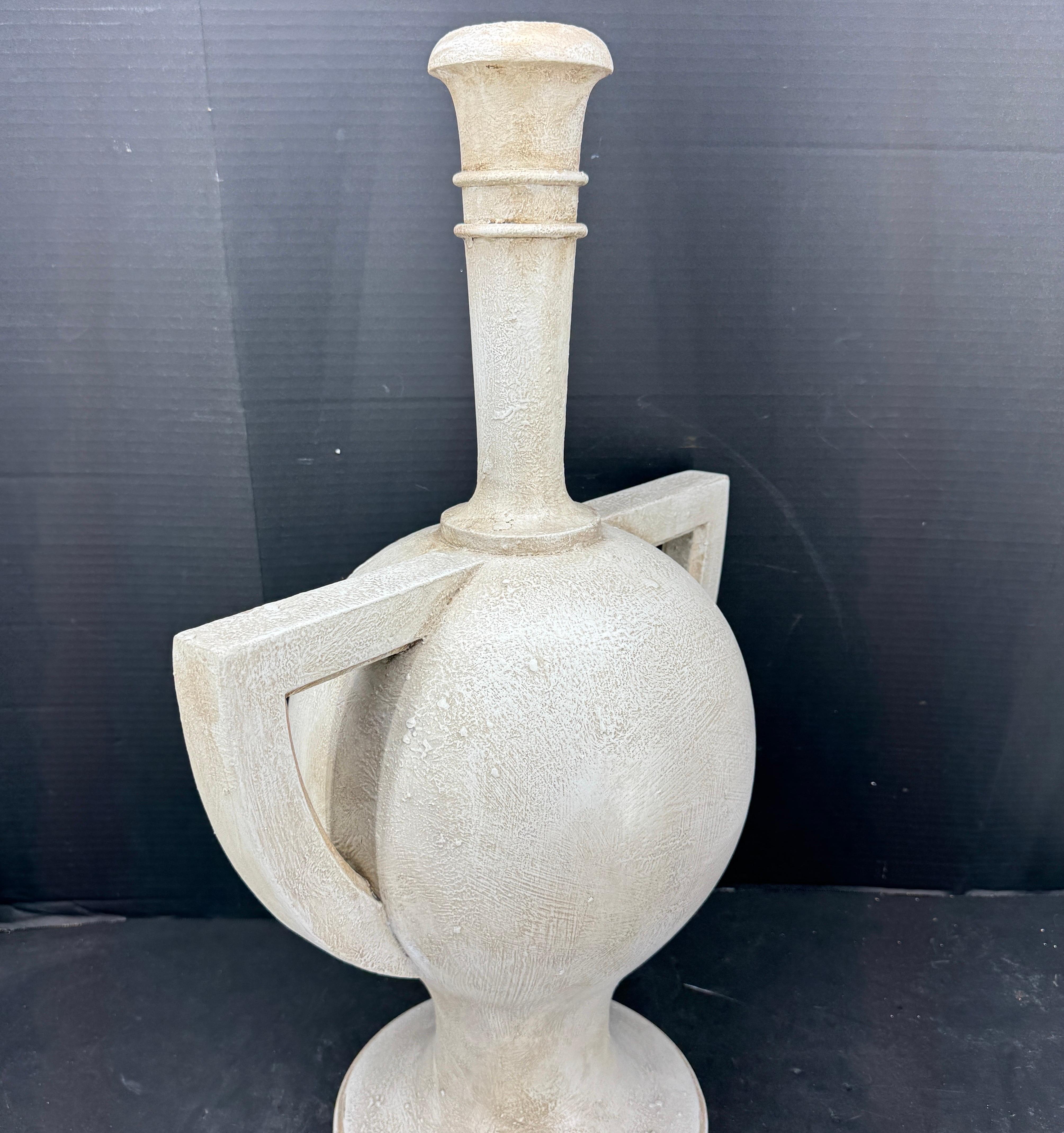 Gustavian Painted Flambeau Flame Urn Sculpture with Finial (Holz) im Angebot
