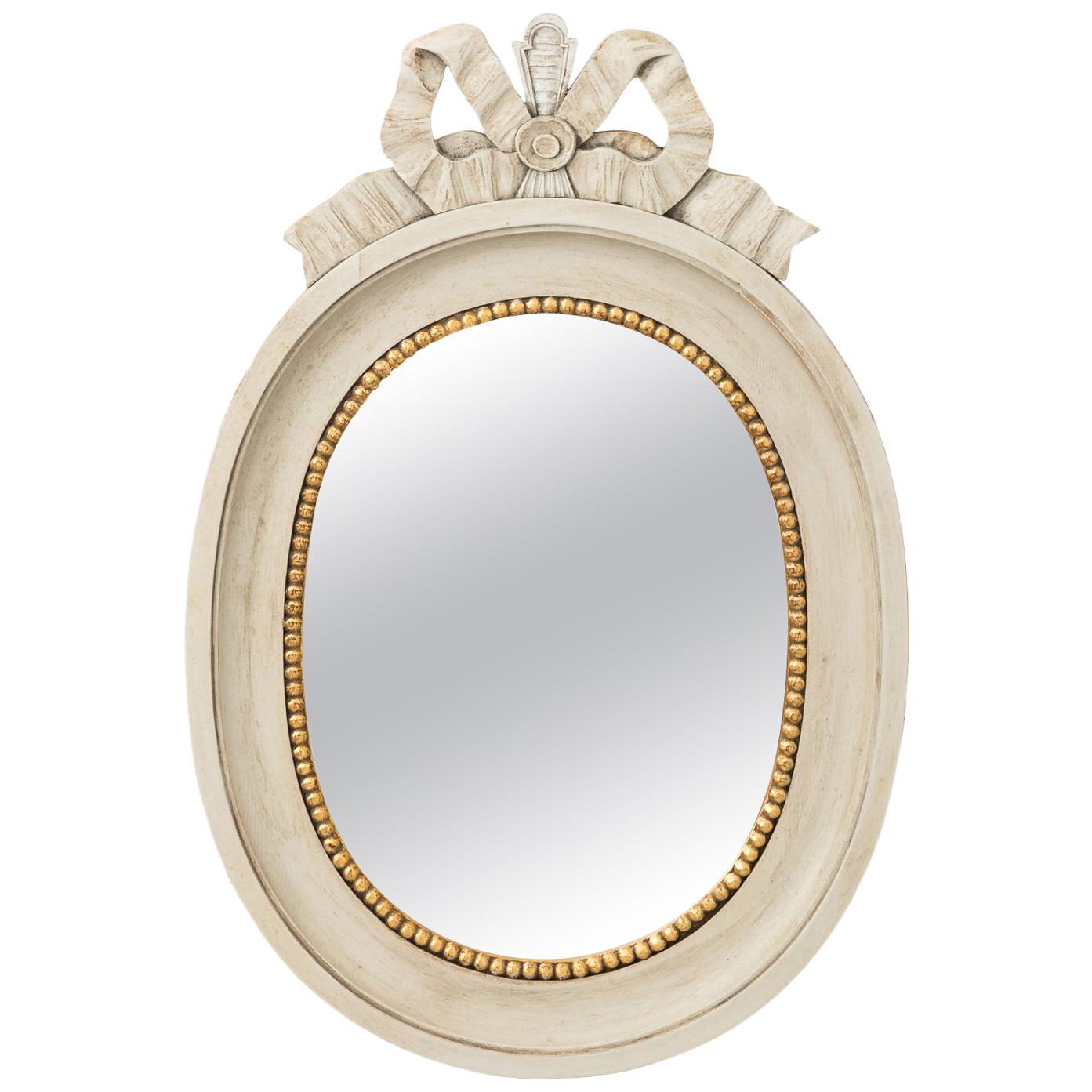 Gustavian Painted Oval Mirror