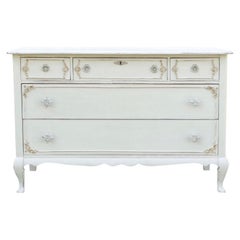 Vintage Gustavian Painted Queen Anne Dresser