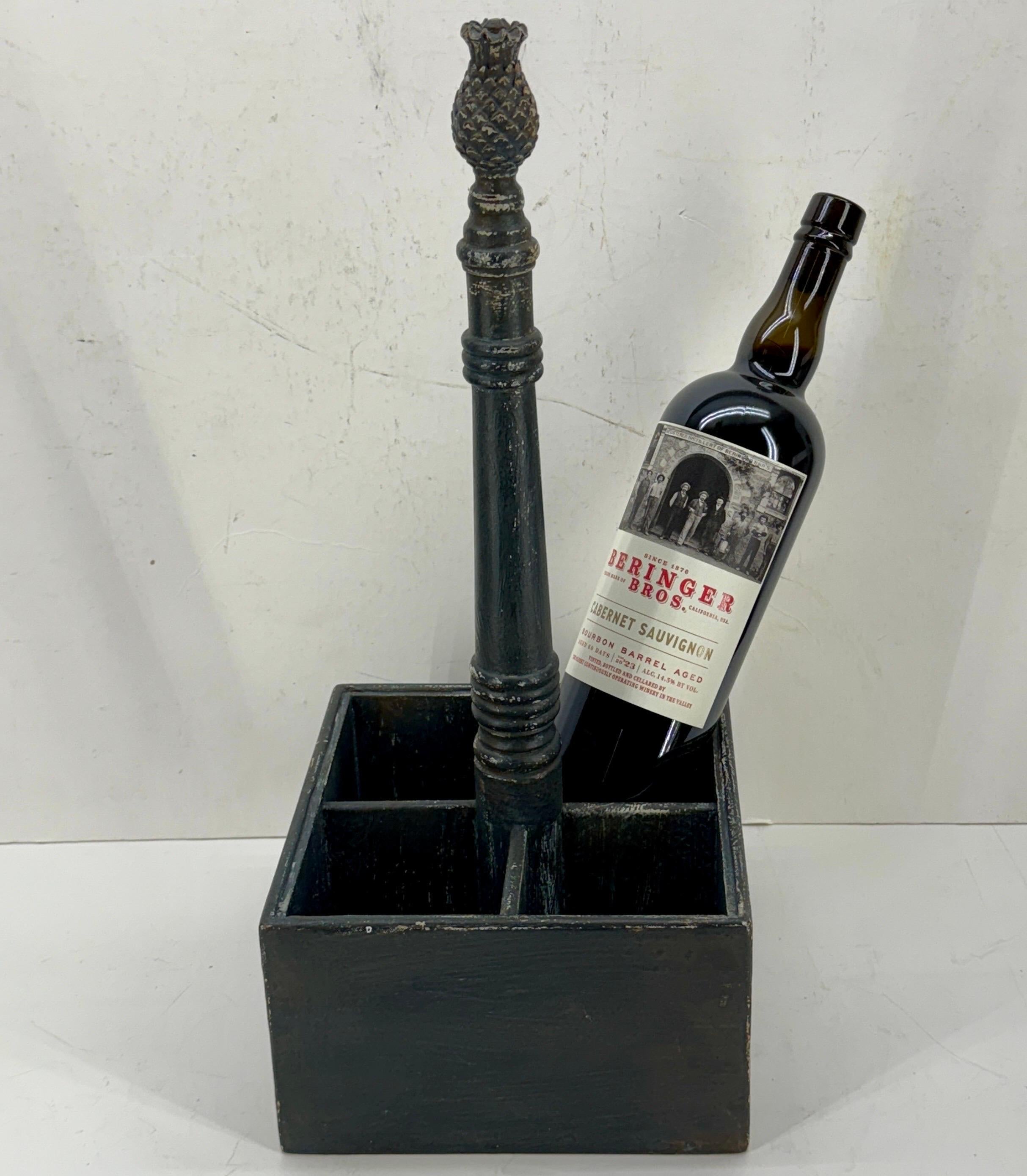 Gustavian Painted Wood Butlers Wine Cutlery Flatware Caddy For Sale 4