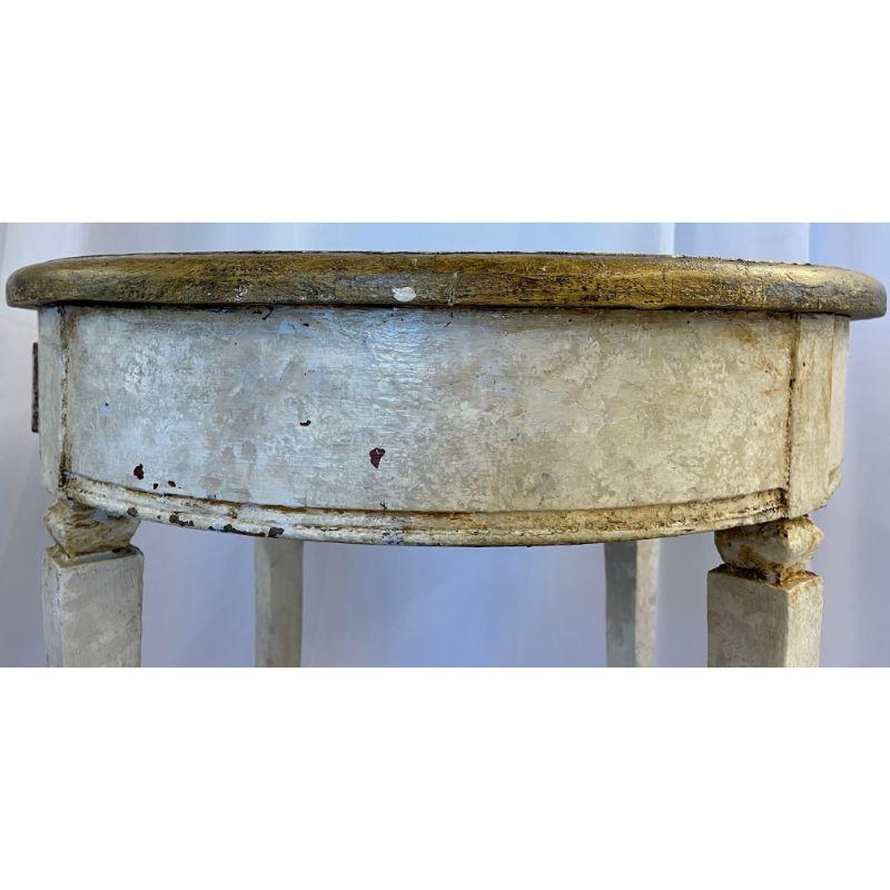 Wood Gustavian Pair of End, Side Tables, Swedish Paint Decorated, Fornasetti Style For Sale