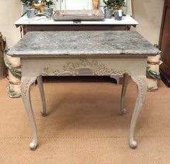 Gustavian Period Table with Faux Marble-Top, 18th Century