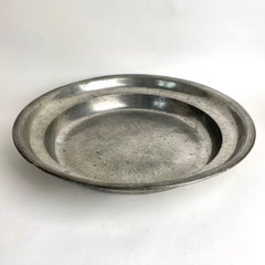 Gustavian Pewter Deep Dish Serving Platter, Late 1700s Sweden with Signature