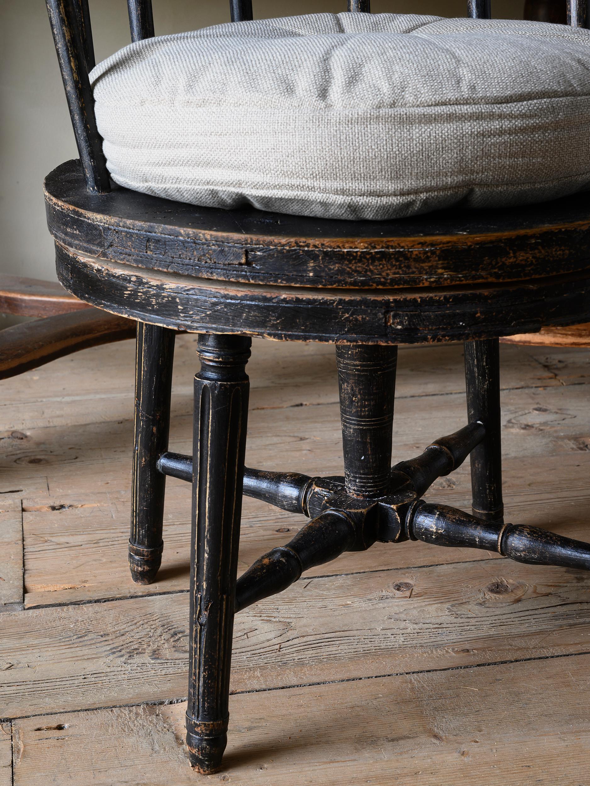 18th Century Gustavian Revolving Desk Chair