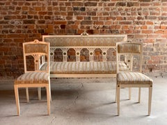 Gustavian Salon Suite Sofa and Two Chairs, Sweden, circa 1930