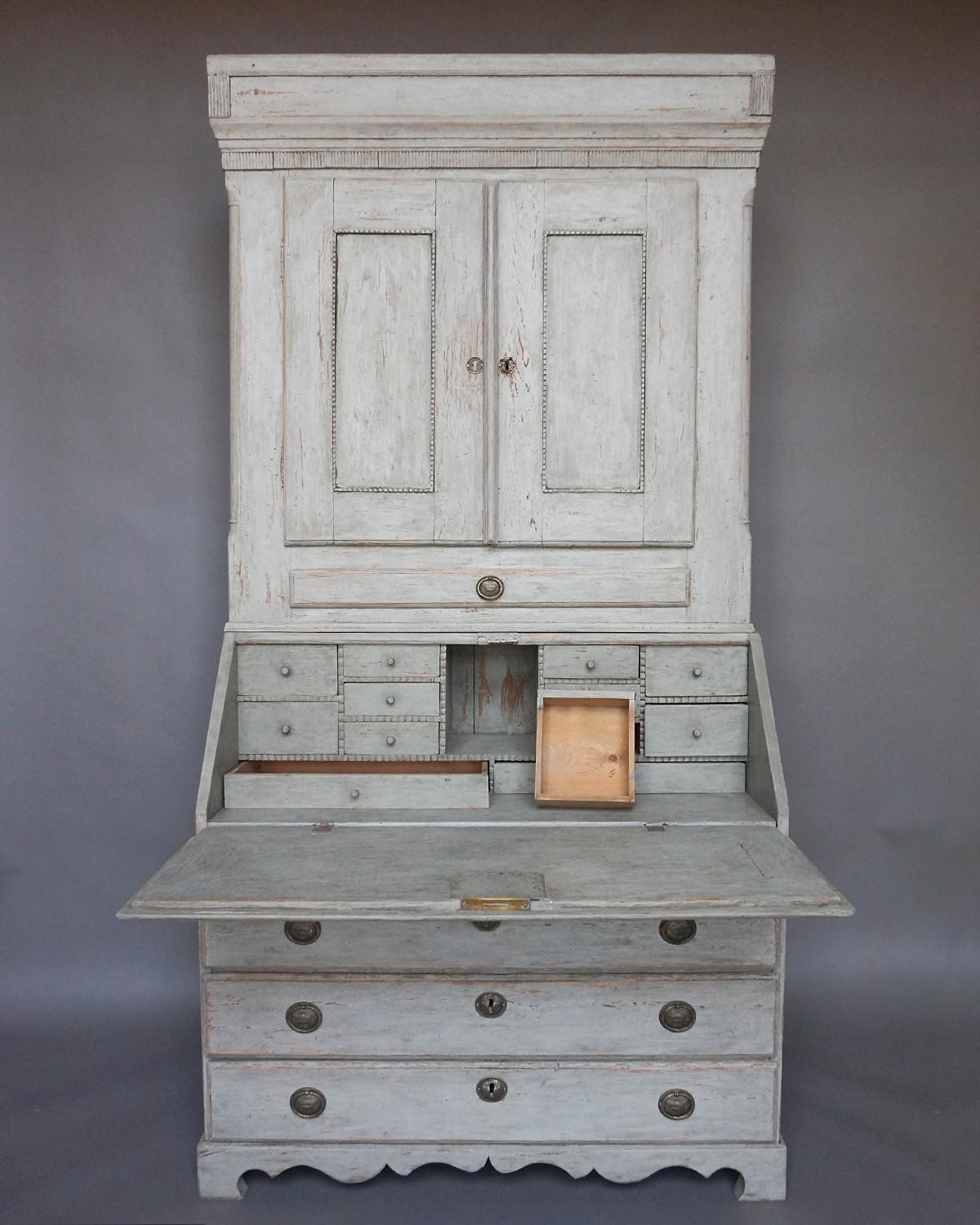 Swedish Gustavian Secretary with Carved Detail