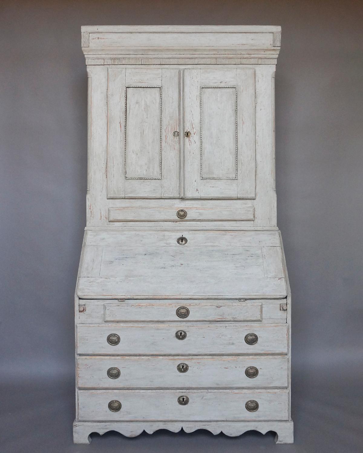 18th Century Gustavian Secretary with Carved Detail