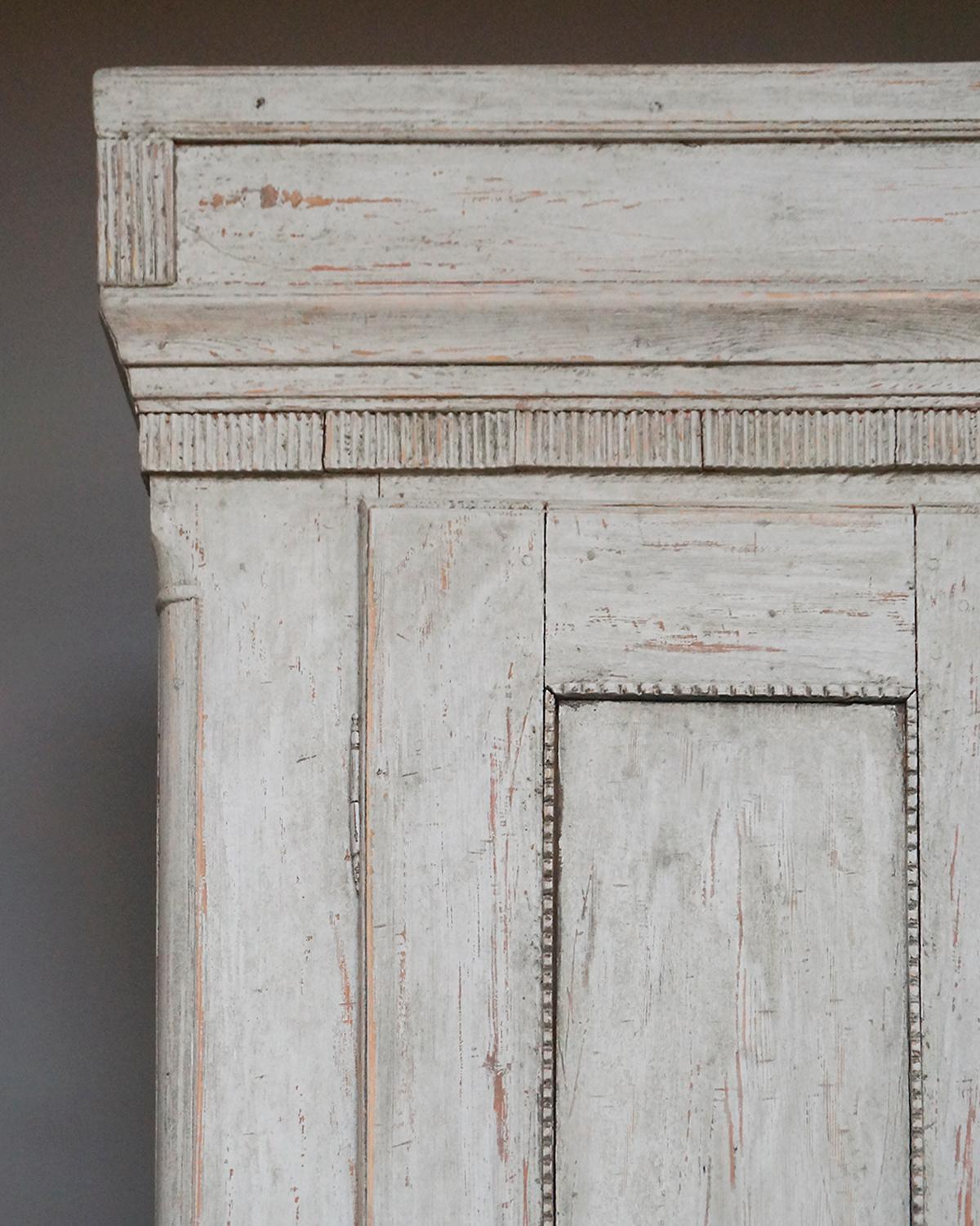 Wood Gustavian Secretary with Carved Detail