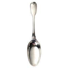 Used Gustavian silver spoon by Arvid Floberg dated 1785 with baronial coat of arms