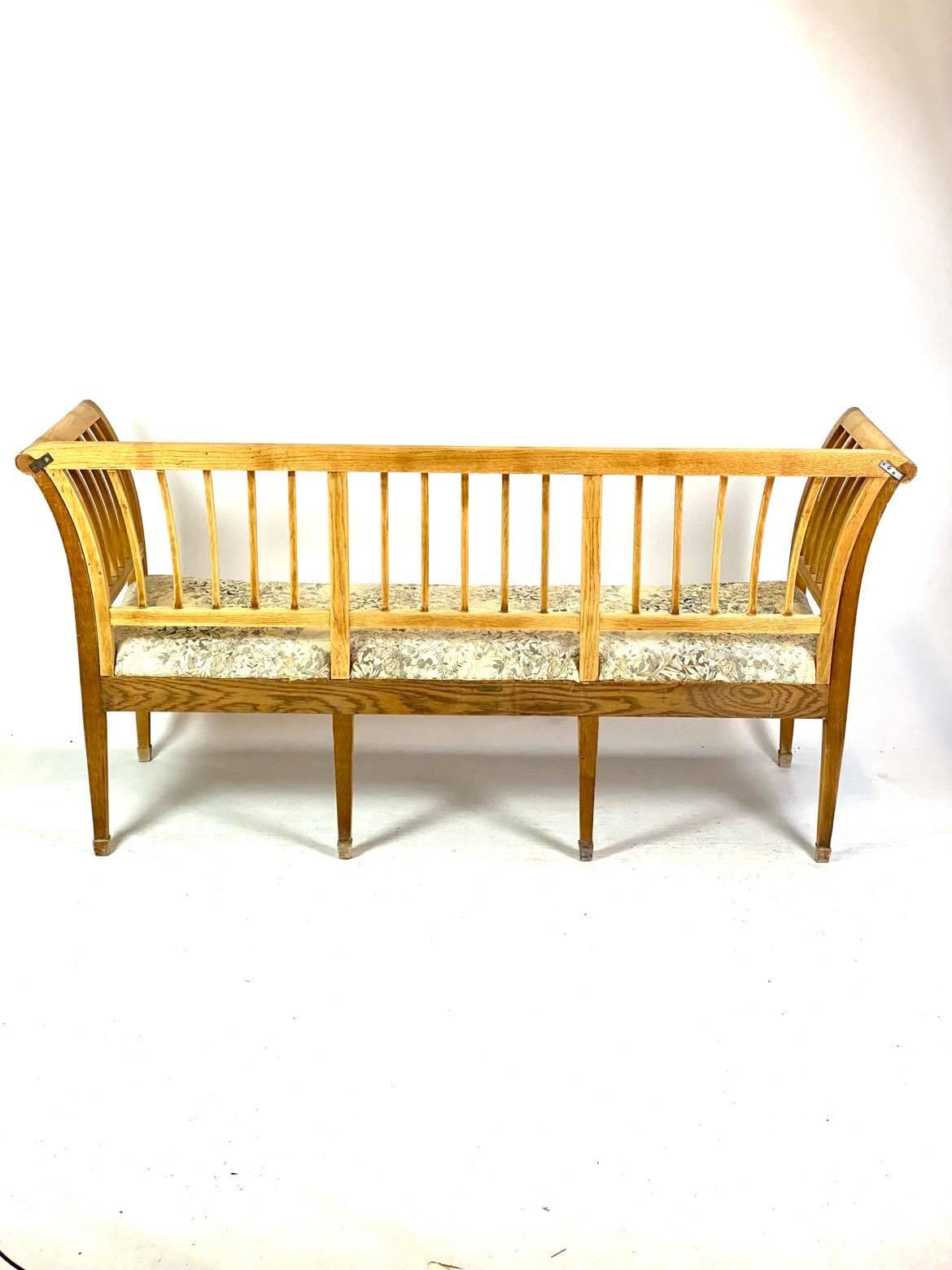 Gustavian Sofa Made In Oak From 1840s For Sale 1
